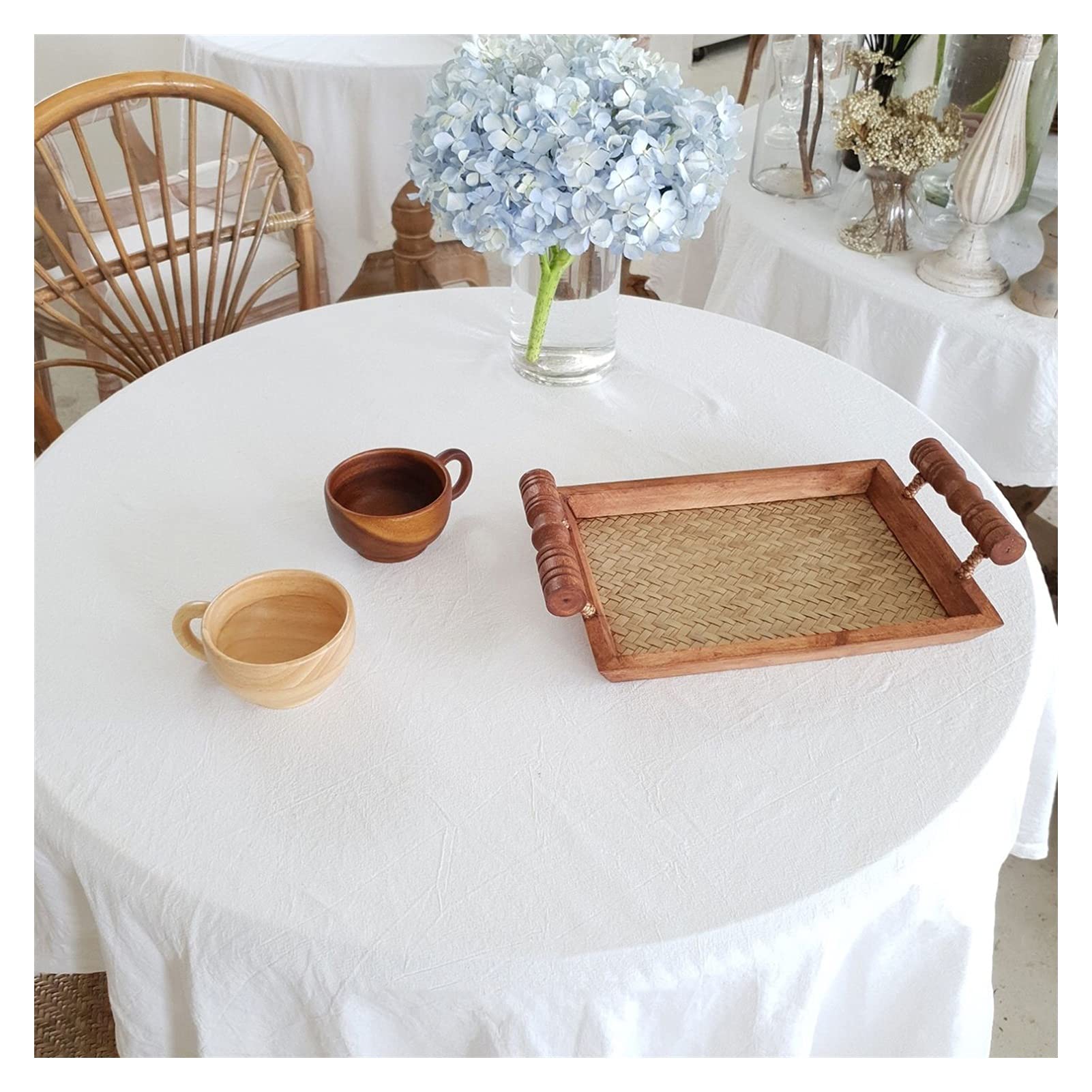 Wooden Decorative Serving Tray - Portable Snack & Cake Tray for Home, Restaurant, and Tea Service - Small Size - Perfect for Breakfast in Bed, Afternoon Tea, and Party Appetizers