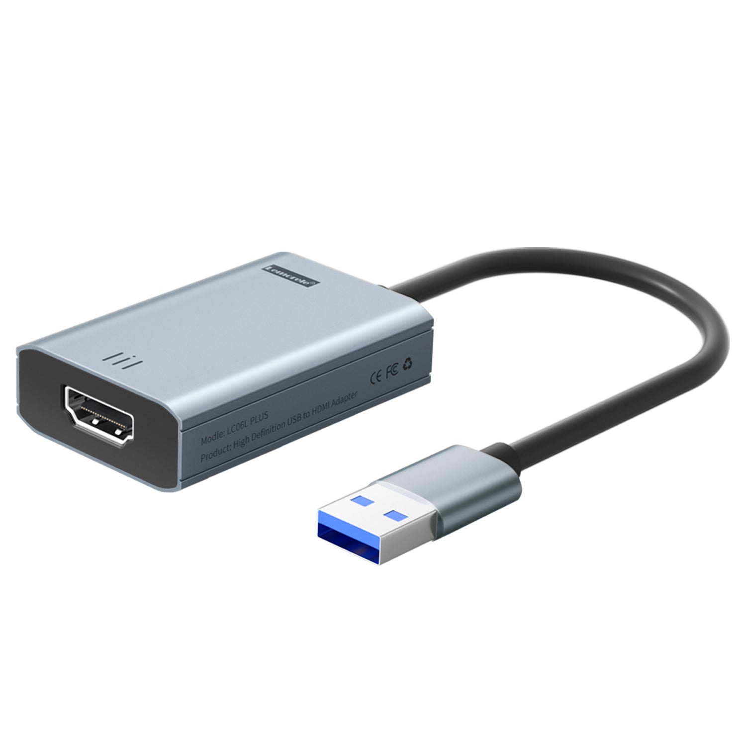 Lemorele USB to HDMI Adapter LC06 Plus - 4K Ultra HD Video Converter for Laptop, PC, Mac - Connect to Monitor, TV, Projector for Work, Gaming & Home Theater