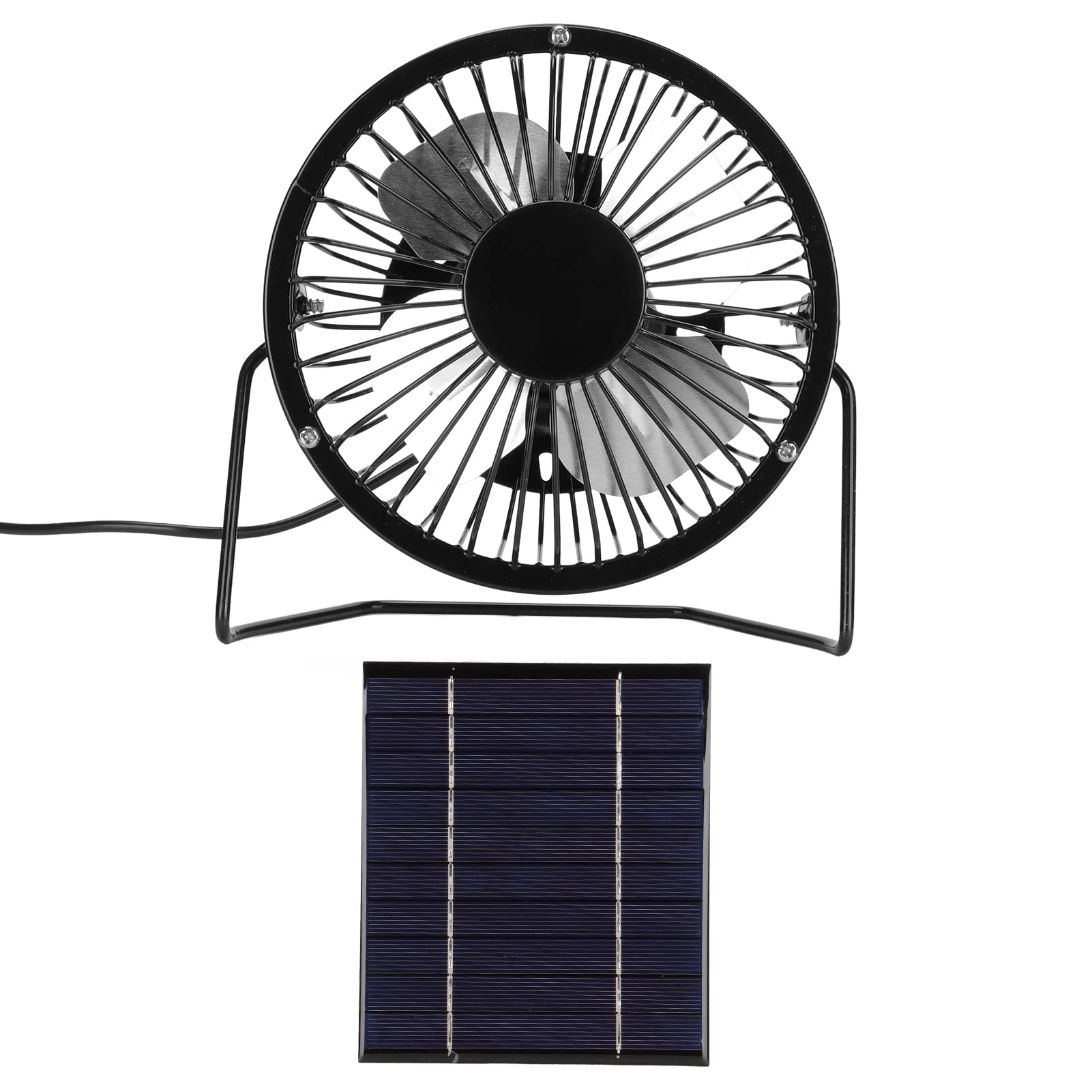 5V 2.5W USB Solar Powered Fan - Portable Mini Ventilator with Polysilicon Panel for Car, Attic, Greenhouse, Chicken Coop - Perfect for Outdoor Travel, Camping, Hiking & Picnic Adventures
