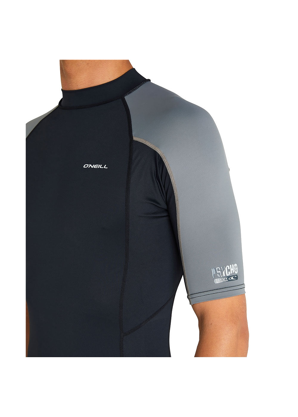 O'Neill Men's Psycho UV Short Sleeve Rash Guard Shirt - UPF 50+ Sun Protection for Surfing, Swimming & Outdoor Activities