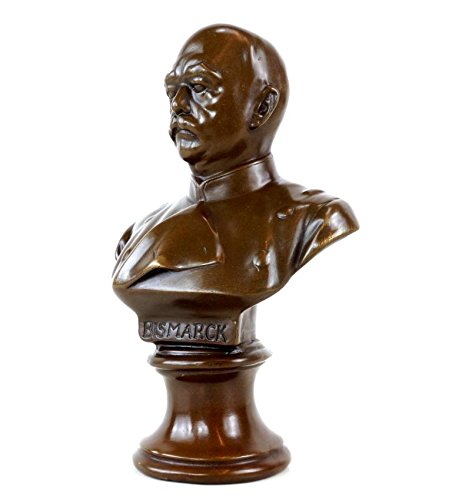 Otto von Bismarck Bronze Bust - Signed Gladenbeck - Military Collectible Statue - Antique German Decor for Office & Home - Historical Figure Sculpture for Study & Library Display