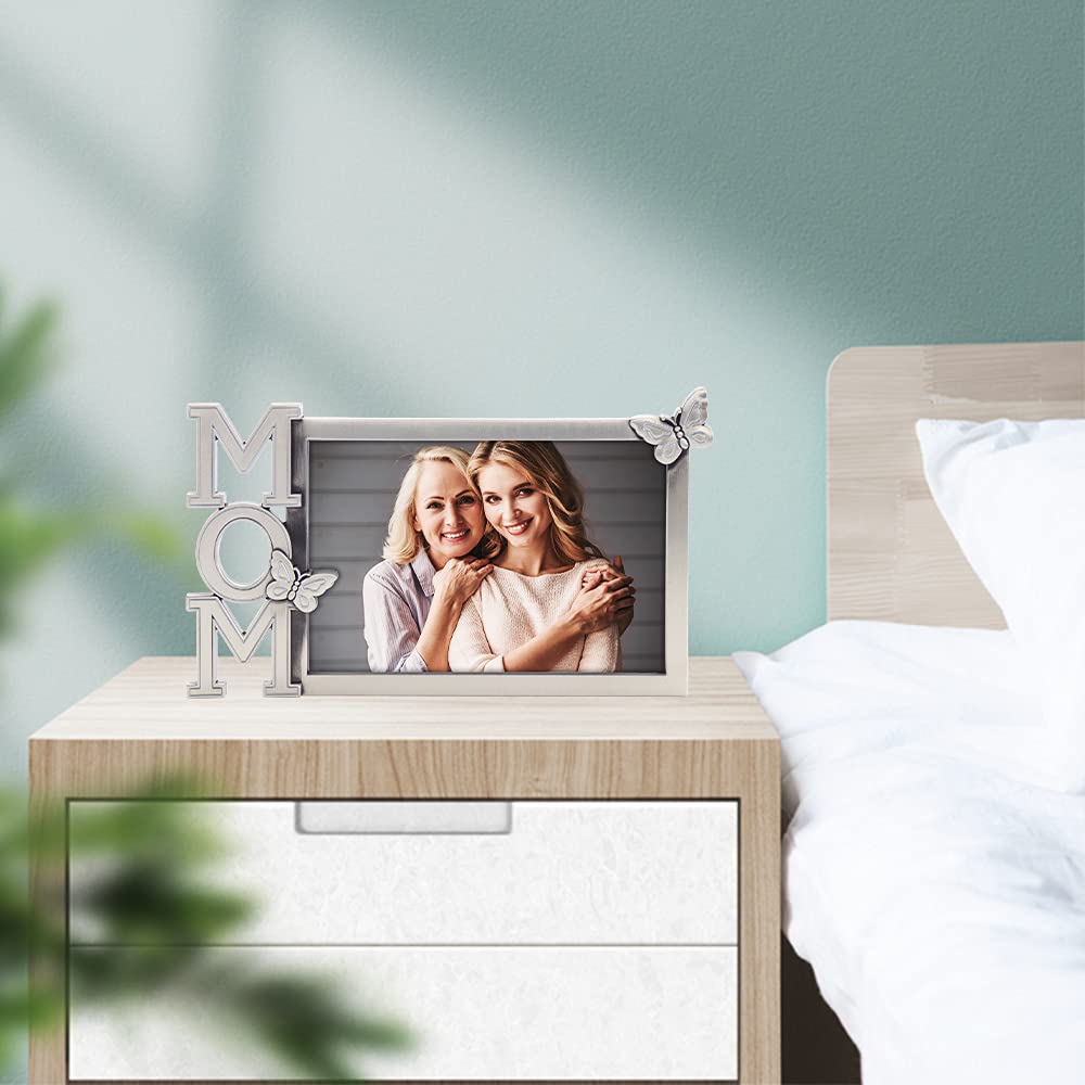 LASODY 4x6 Picture Frame for Mom - Heartfelt Mother's Day Gift with Butterfly Design, Holds 4x6 Photo - Perfect for Displaying Family Photos in Living Room, Bedroom, Office Decor or as a Thoughtful Gift for Mother's Day, Birthday, Anniversary