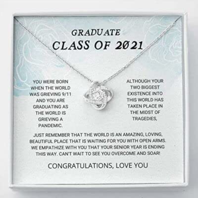Custom Graduation Necklace 2021 - Love Knot Gift for Grads - Perfect for Senior Graduation & Special Occasions