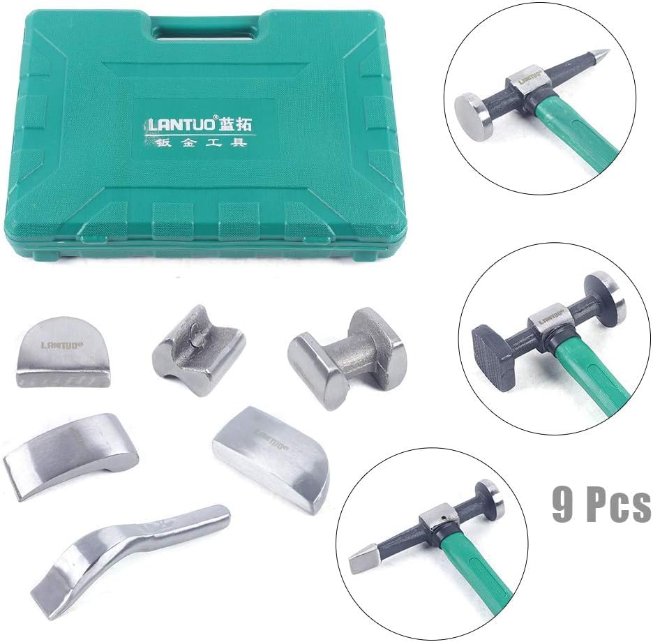 Auto Body Repair Kit - Professional Hammer Beating & Sheet Metal Shaping Tools Set with Movable Body Corrector | DIY Car Dent Removal & Collision Repair for Vehicles, Trucks & SUVs