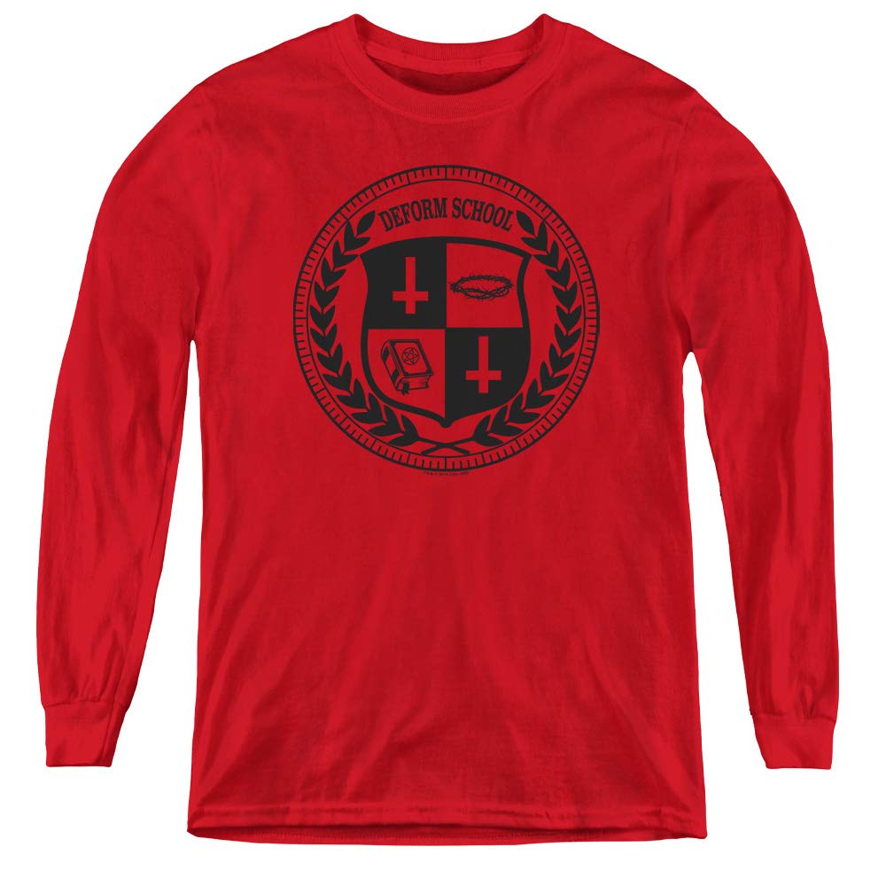 Trevco Sportswear CBS2510-YL-2 Hell Fest & Deform School Youth Long Sleeve T-Shirt - Red Medium | Halloween Costume, Horror Movie Party, Themed Events