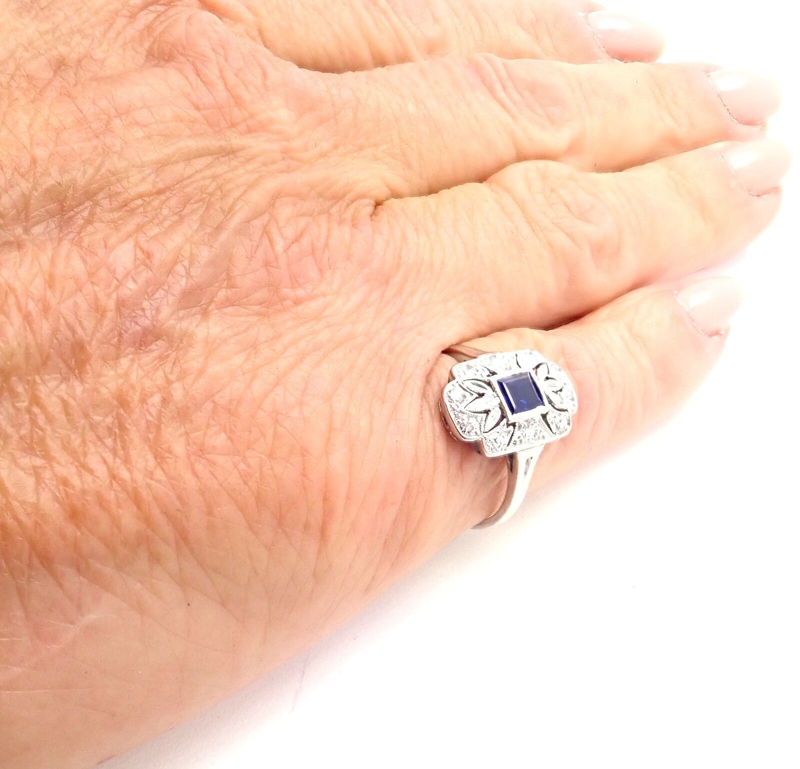 Authentic Vintage Tiffany & Co Irid Platinum Diamond Sapphire Cocktail Ring - Perfect for Weddings, Parties & Special Occasions