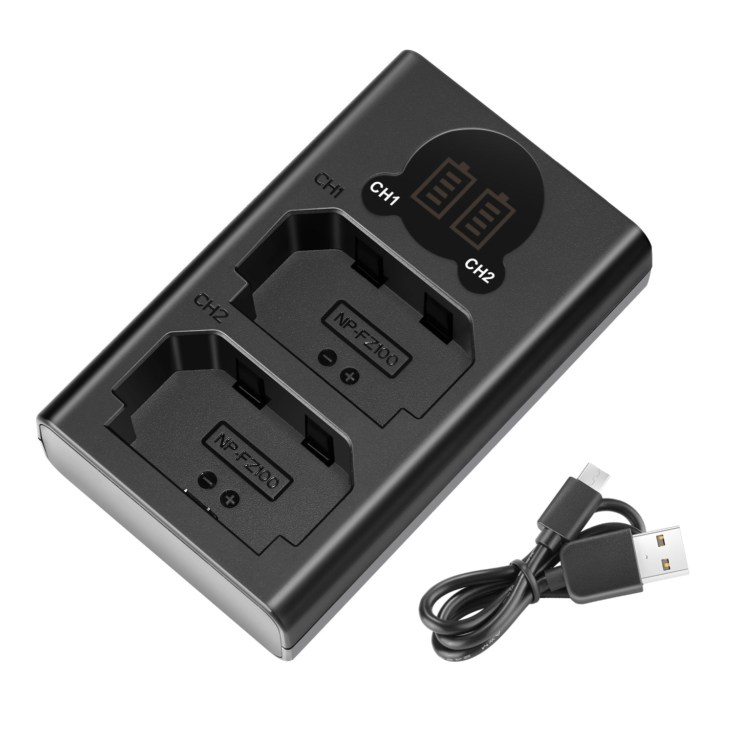 NEEWER Dual USB Battery Charger for Sony NP-FZ100 - Fast Charging for Cameras, Camcorders & More | Perfect for Travel, Vlogging & Professional Photography