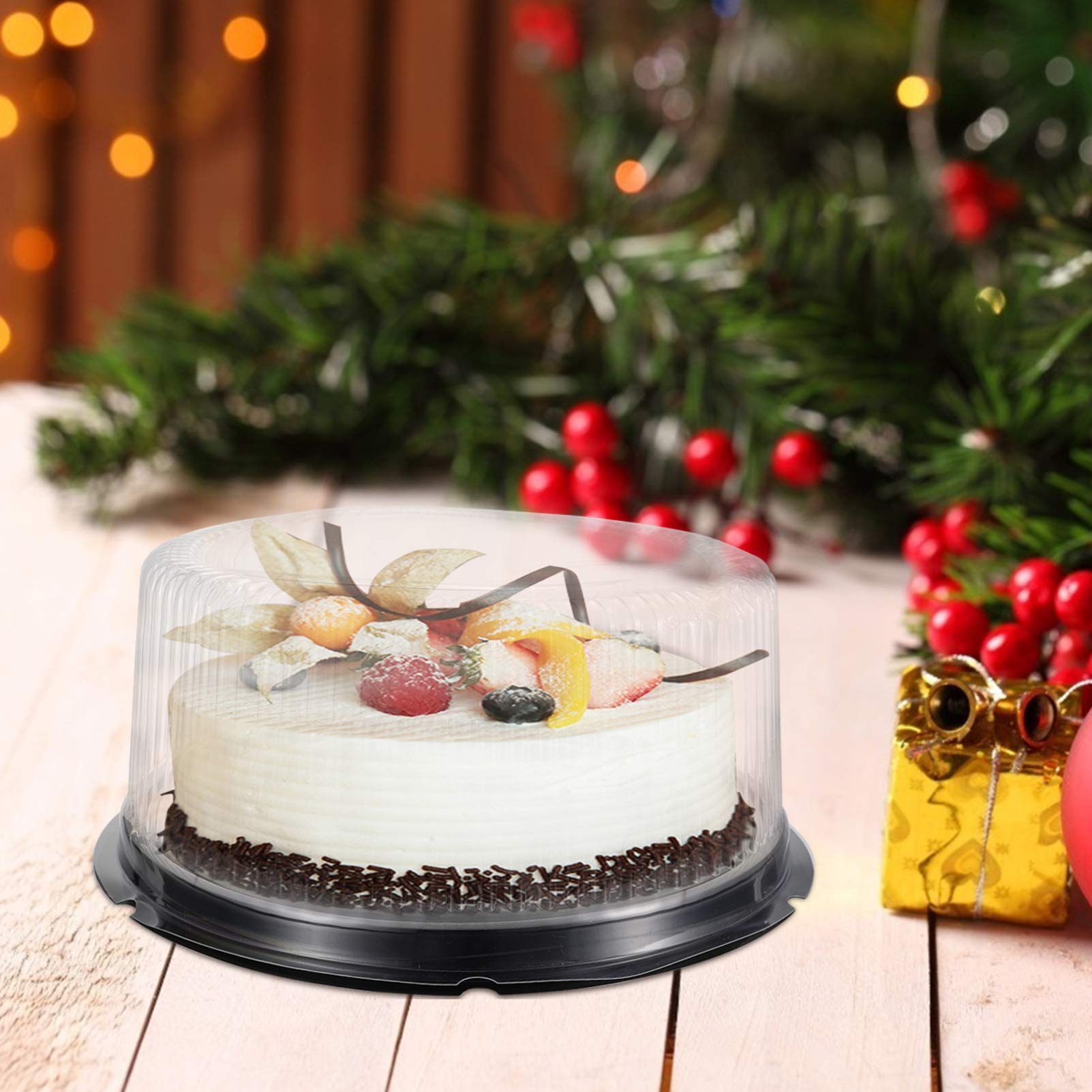 Hemoton 5-Piece Clear Cake Carrier Set - Disposable Cake Storage Container with Dome Lid for Cheesecake, Wedding Cakes & Desserts | Perfect for Bakeries, Catering & Party Serving