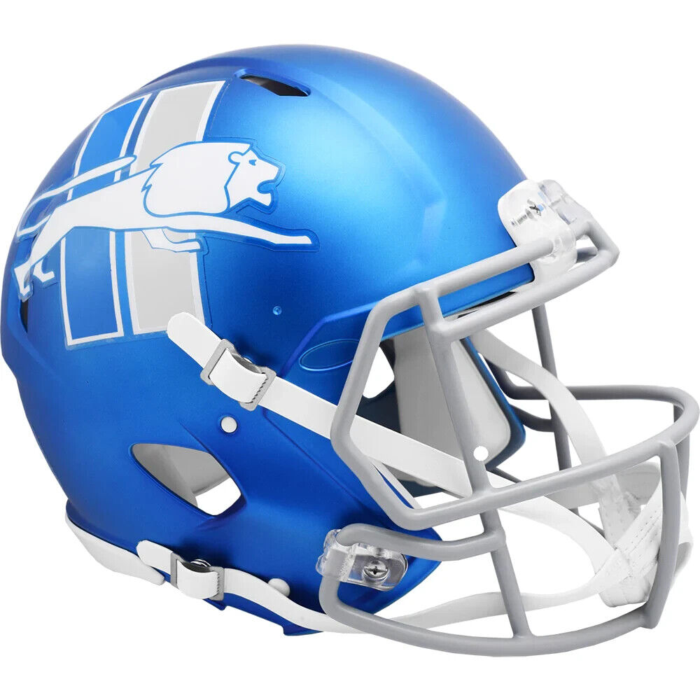 Detroit Lions Alternate 2023 Replica Full-Size Speed Football Helmet - Authentic NFL Fan Gear for Game Day & Collectors