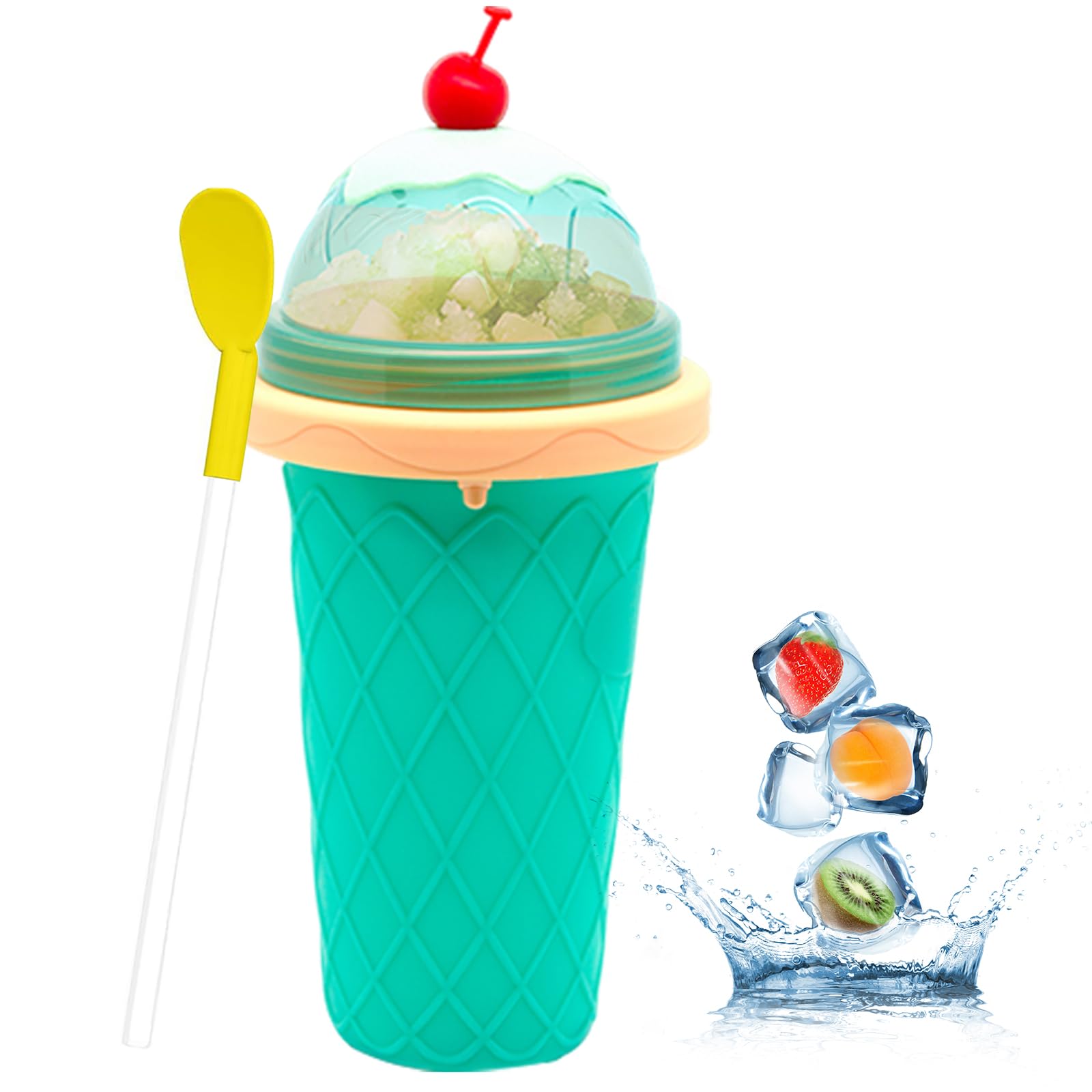 DIY Magic Quick Frozen Smoothies Cup - Portable Slushie Maker for Homemade Milk Shakes & Ice Cream | Double Layer Squeeze Slushy Cup | Perfect Birthday Gift for Kids, Friends & Family | Great for Summer Parties, Picnics & Home Treats