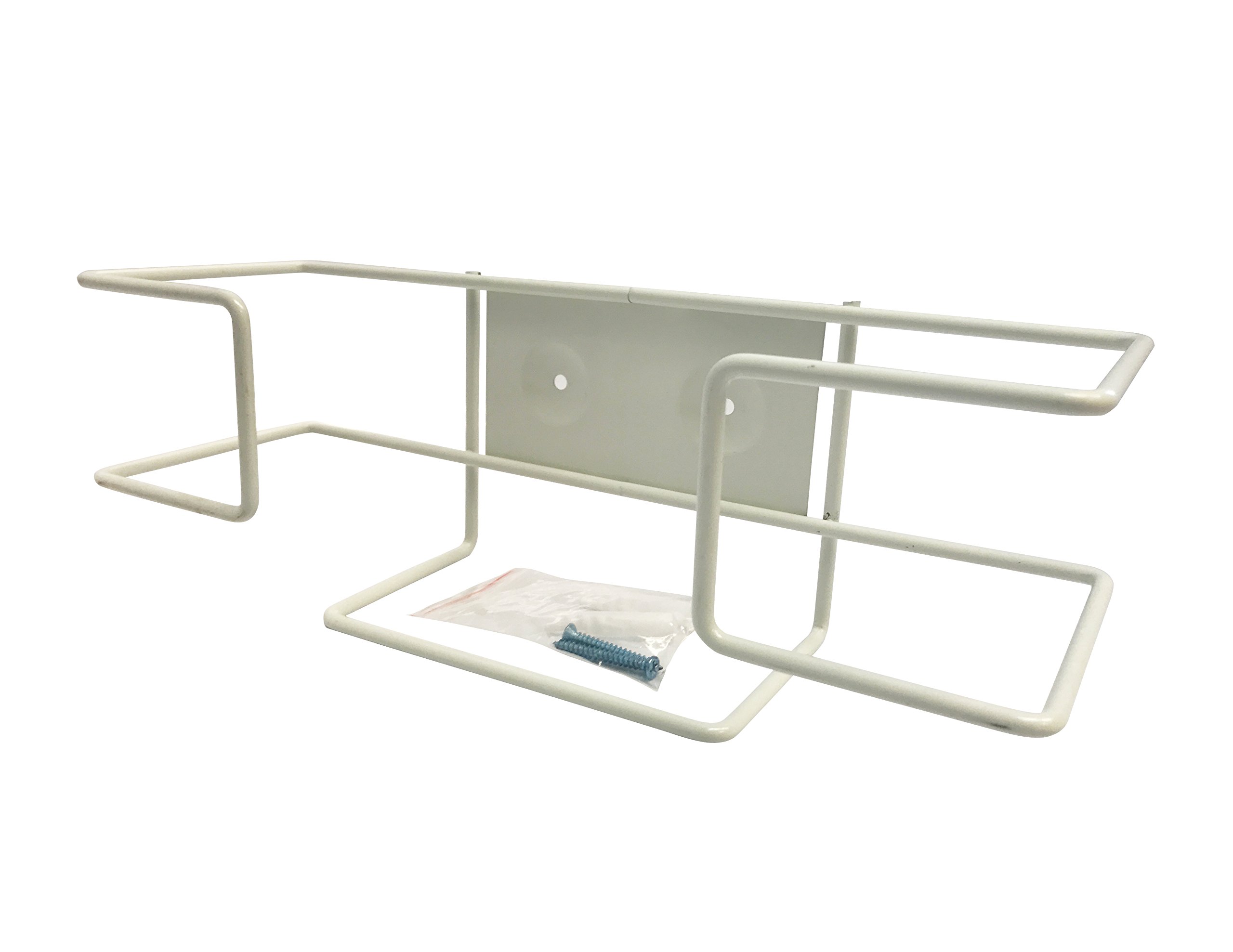 KingSeal 10-Pack Disposable Glove Box Holders - Wall Mounted Wire Rack Organizer for Large Glove Boxes (White) - Bulk Pack 1 Case x 10 Racks - Perfect for Medical Offices, Salons, Restaurants & Industrial Use