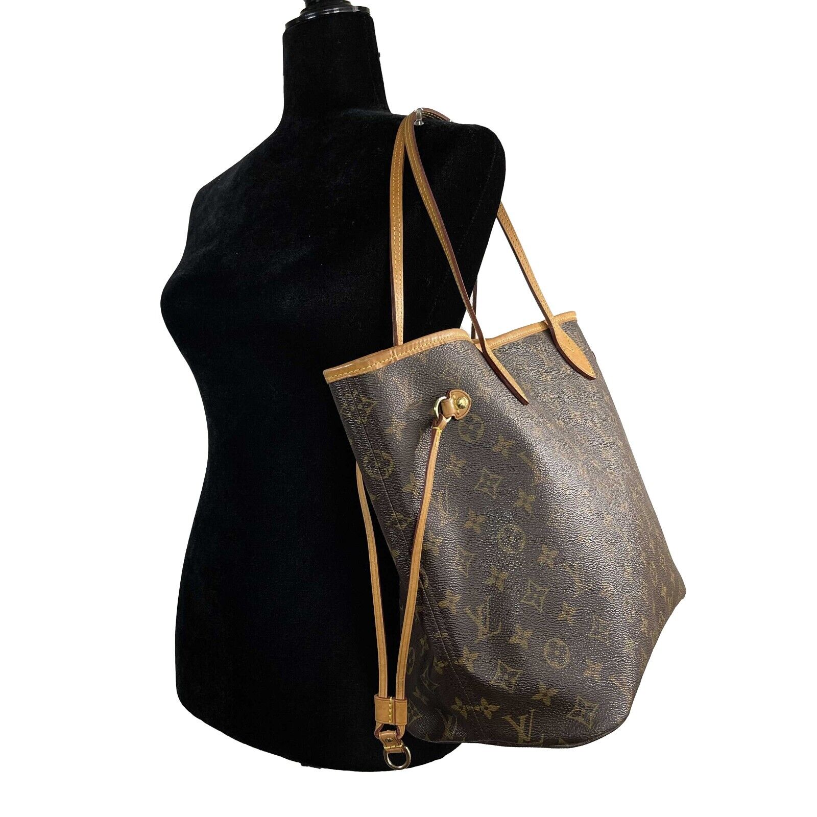 Authentic Louis Vuitton Neverfull MM Tote Bag - Brown Monogram Canvas with Full Kit | Luxury Designer Handbag for Women, Perfect for Work, Travel & Everyday Use
