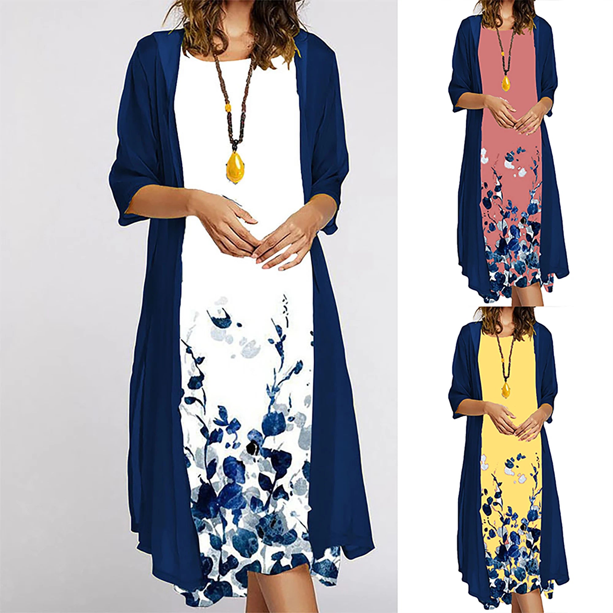 2025 Autumn Fashion Casual Printed Vest and Dress 2-Piece Set for Women | EU US Cross-Border Trendy Outfit | Perfect for Fall Layering, Office Wear & Casual Dates