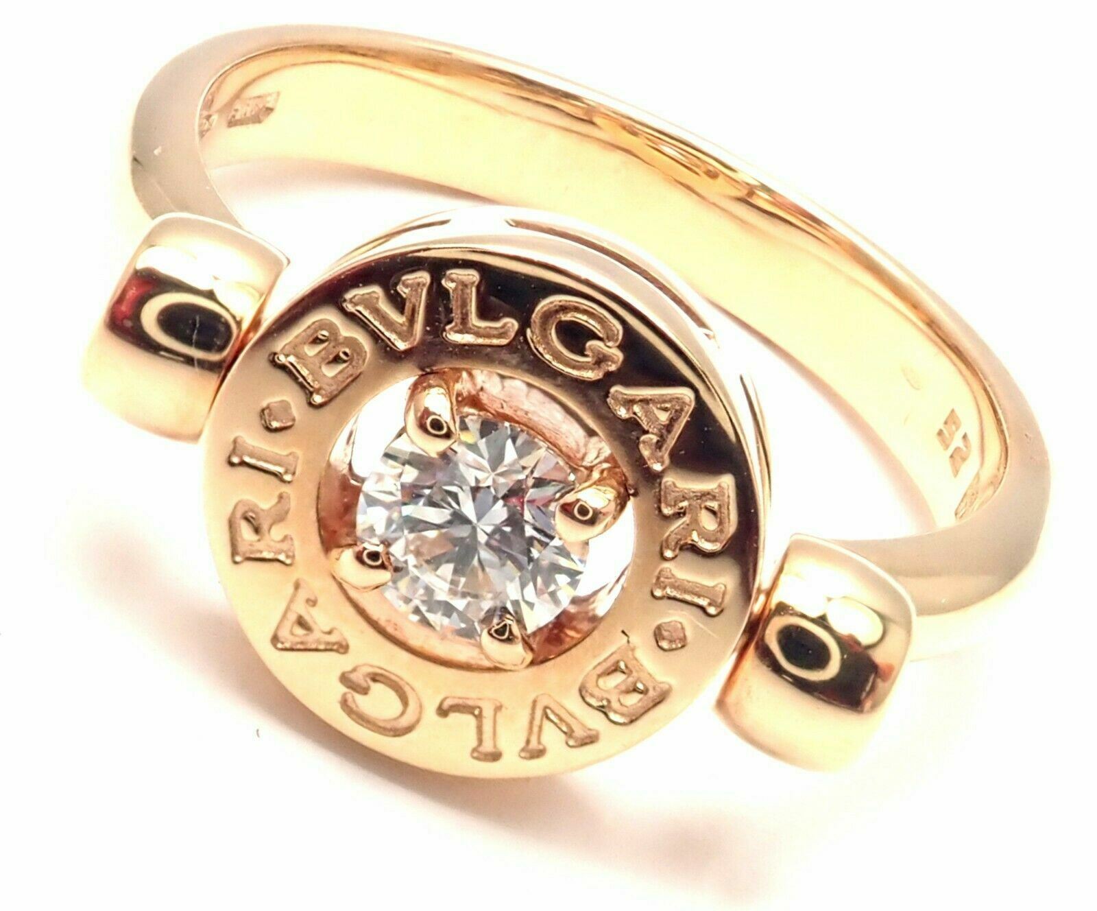 Authentic BVLGARI 18k Rose Gold Diamond Flip Ring - Size 5.75 | Luxury Jewelry for Women, Perfect for Anniversaries, Engagements & Special Occasions