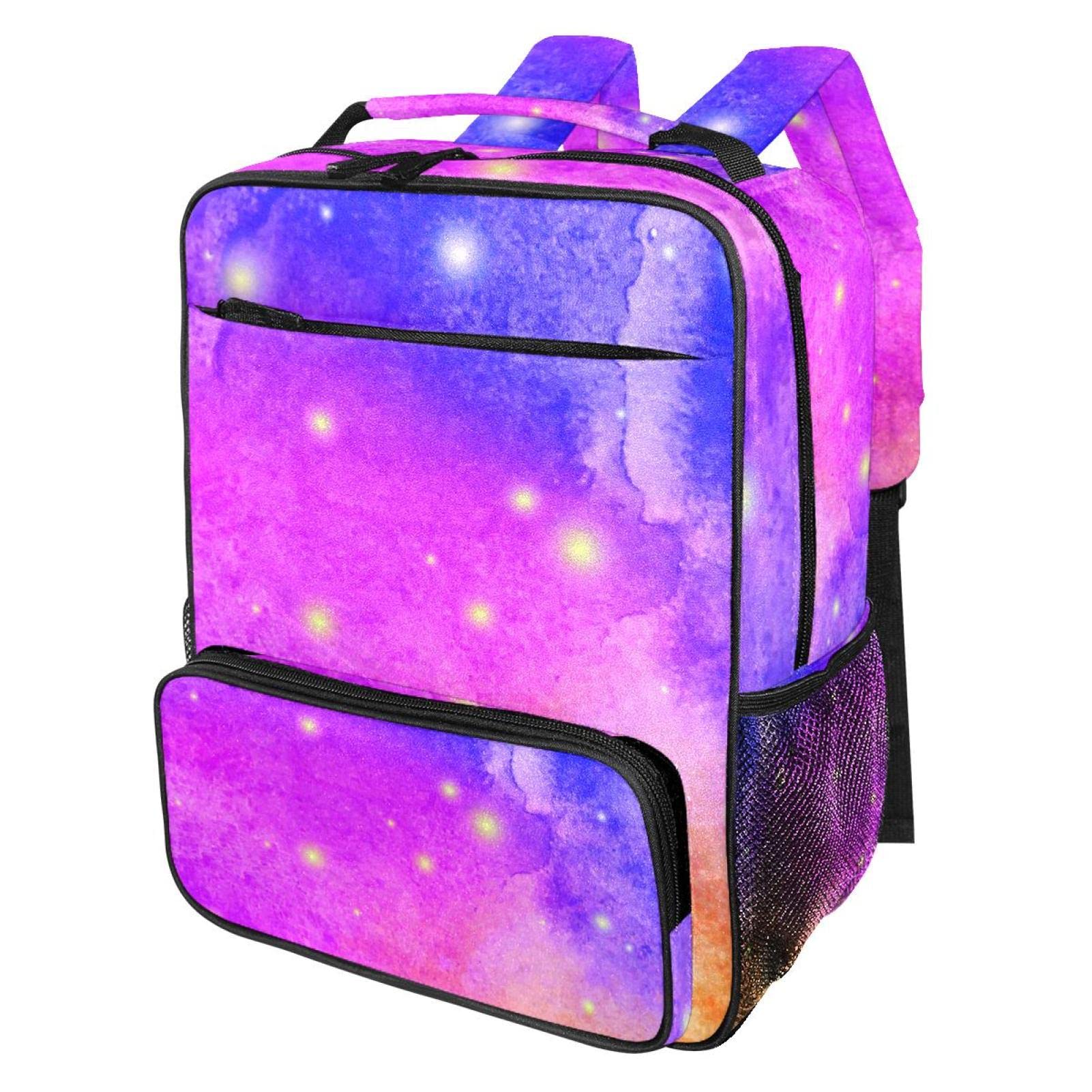 Waterproof Travel Backpack for School & Laptop - Lightweight Canvas Bookbag with Cosmic Sky Print for Teens, Boys & Girls - Perfect for College, Hiking & Daily Commute