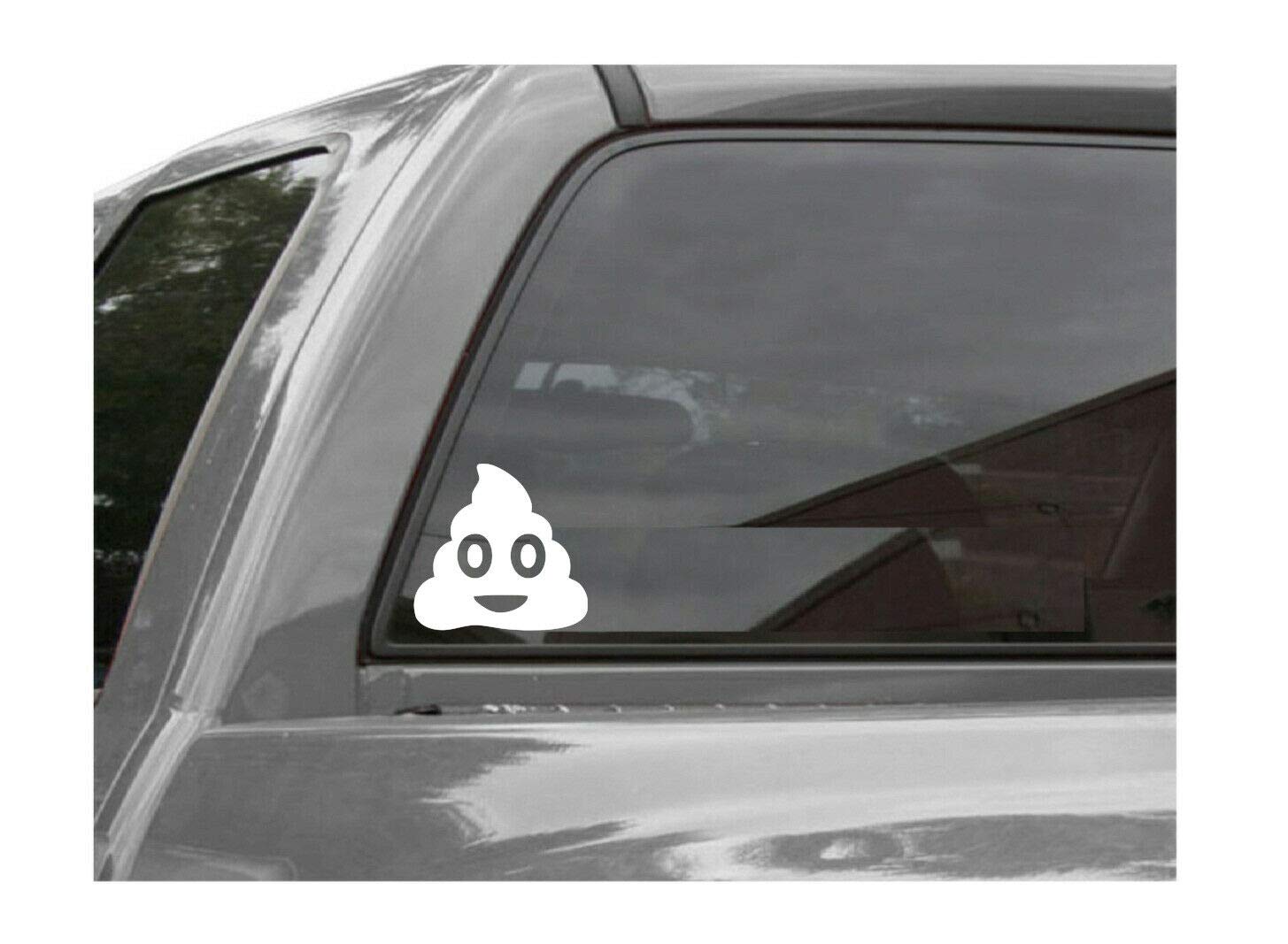 Edward & Co Funny Poop Emoji Sticker - 3.5 x 3.6 Inch Waterproof Decal for Car, Truck, Laptop, Bumper & Window - Perfect for Prank Gifts & Personalizing Your Belongings