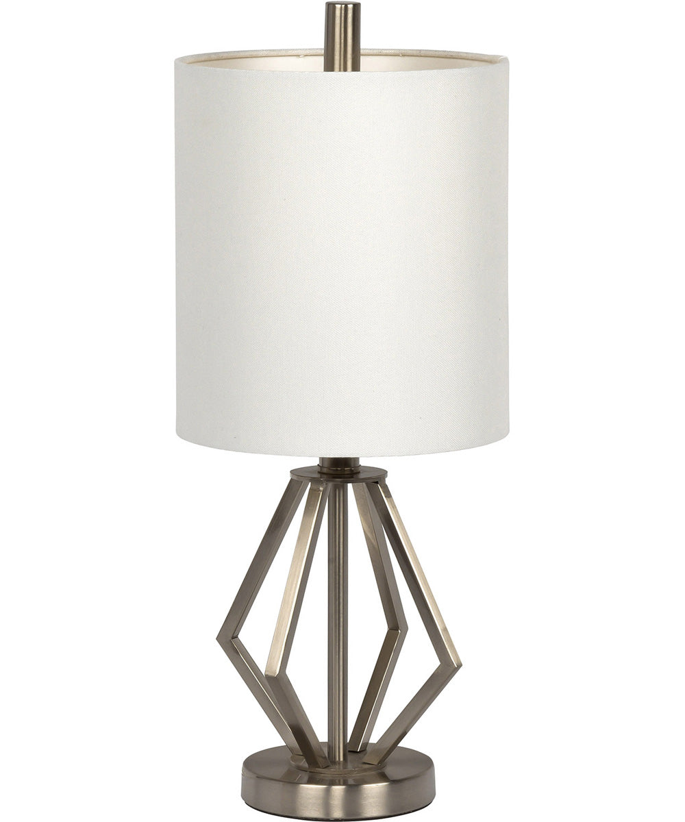 1 Light Table Lamp in Brushed Polished Nickel Finish - Modern Desk Lamp for Home Office, Bedroom Nightstand, or Living Room Reading Light