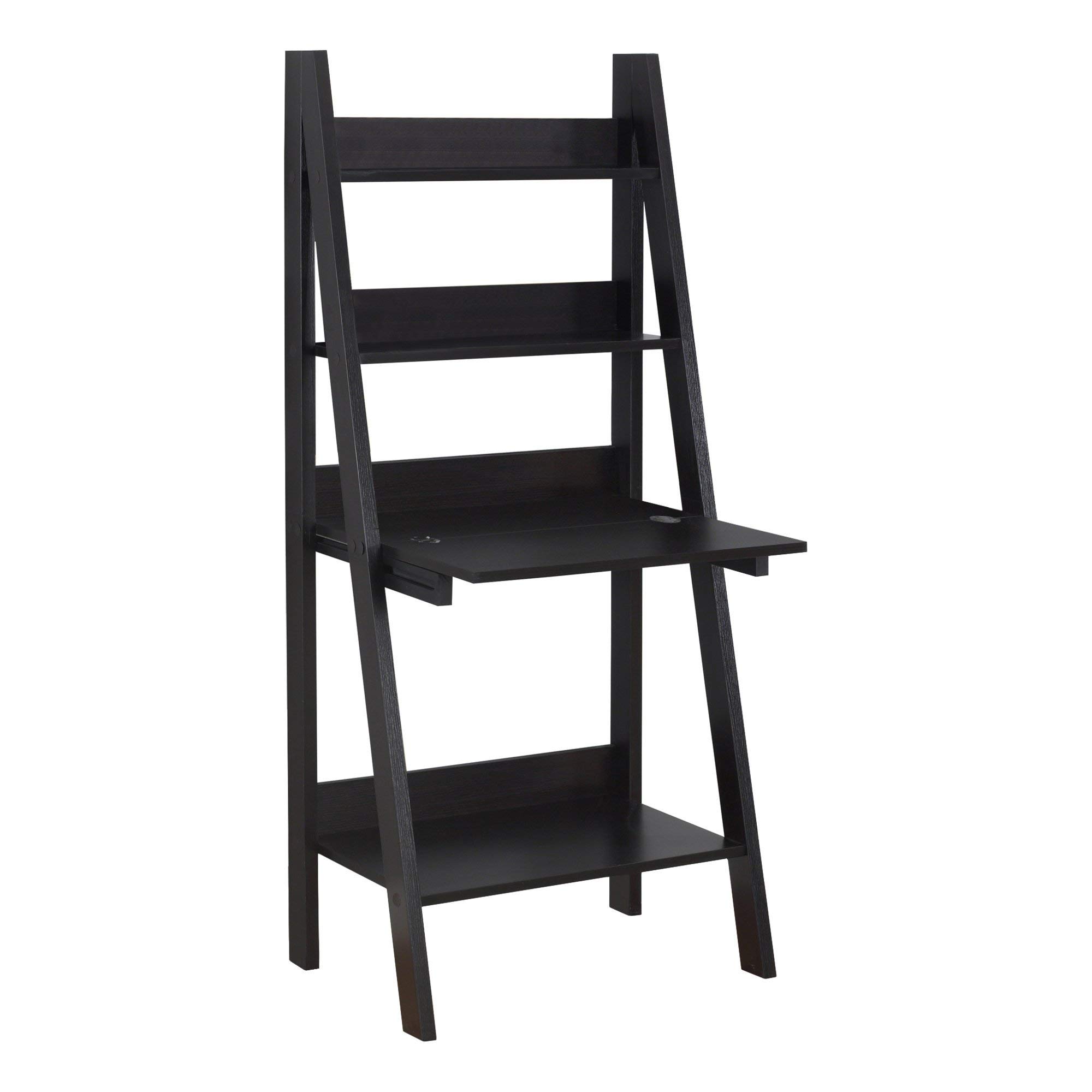 Monarch Specialties Tryy Ladder Desk with Bookcase & Wall Shelf - 61