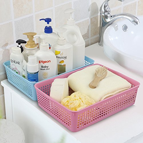Colorful Plastic File Baskets (6-Pack) - Paper Organizer for Office & Home