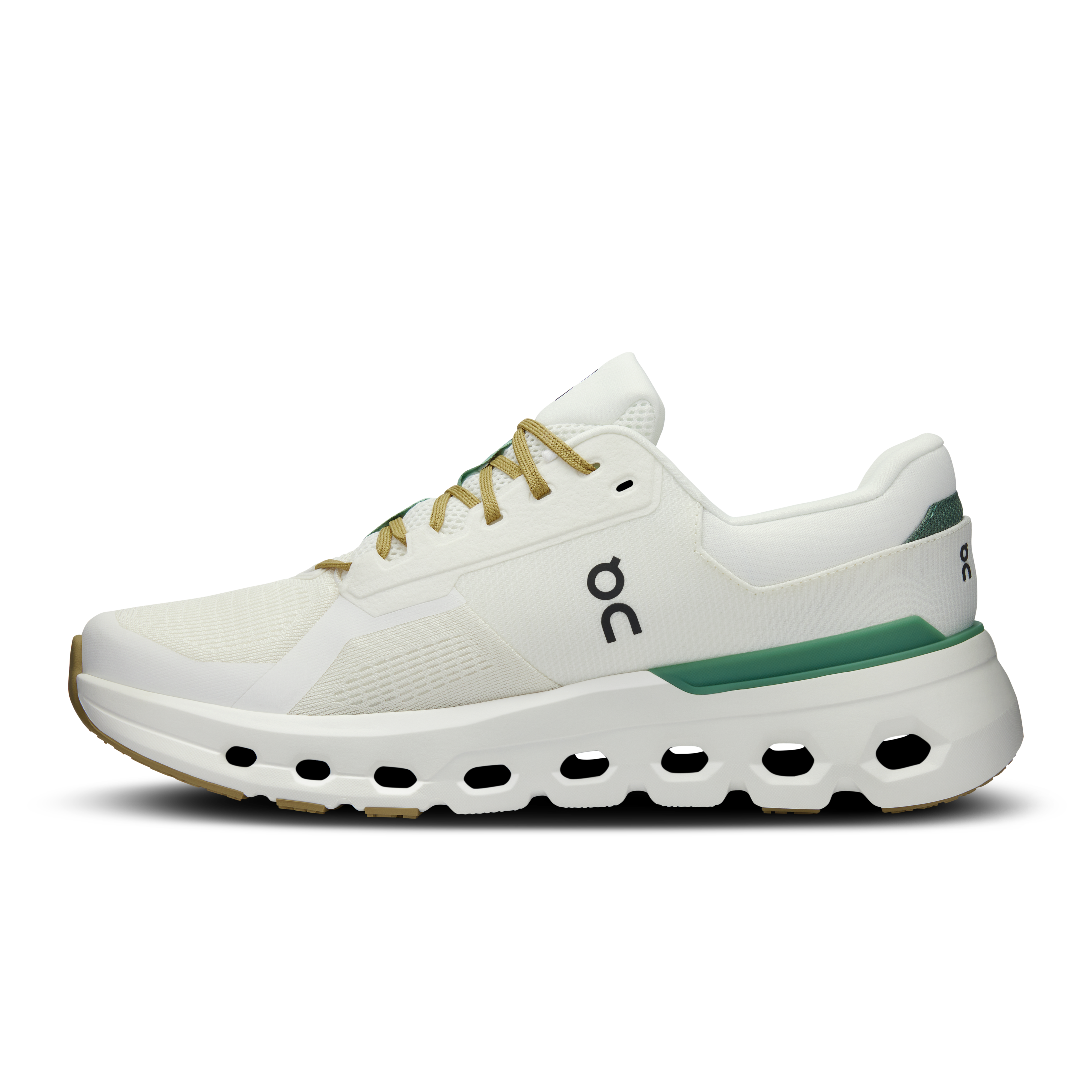 On Running Men's Cloudrunner 2 Running Shoes - Lightweight & Breathable White/Green Sneakers for Jogging, Gym Workouts & Daily Wear