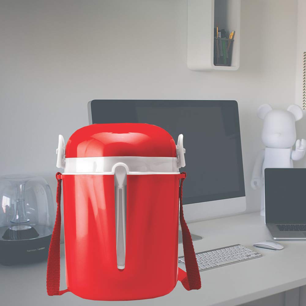 MILTON Meal Mate 3-Tier Stainless Steel Tiffin Lunch Box - Red | BPA-Free, Leak-Proof Food Container for Office, School & Picnics