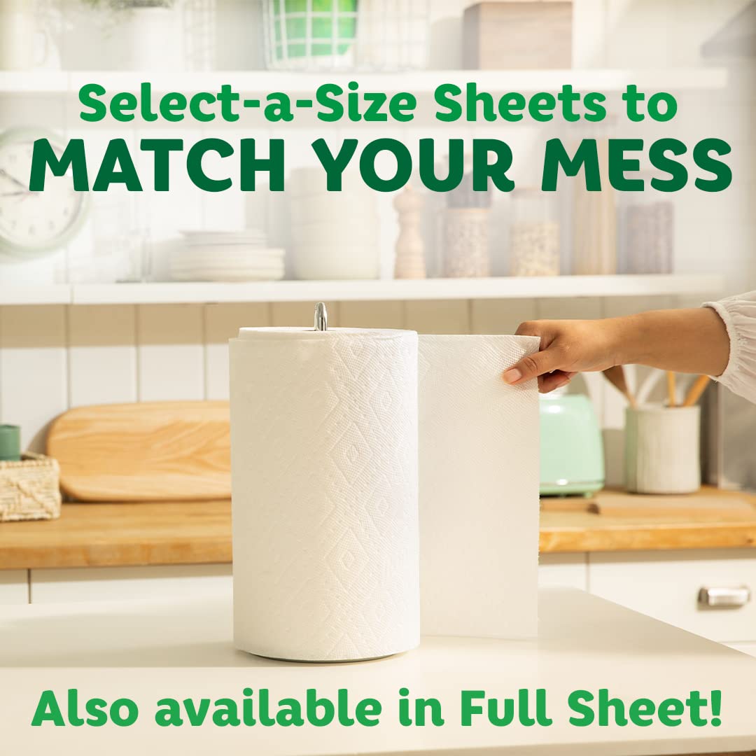 Bounty Select-A-Size Paper Towels, White, 2 Double Plus Rolls (Equivalent to 5 Regular Rolls) | Quick Absorbing Kitchen Towels for Spills, Cleaning & Household Use