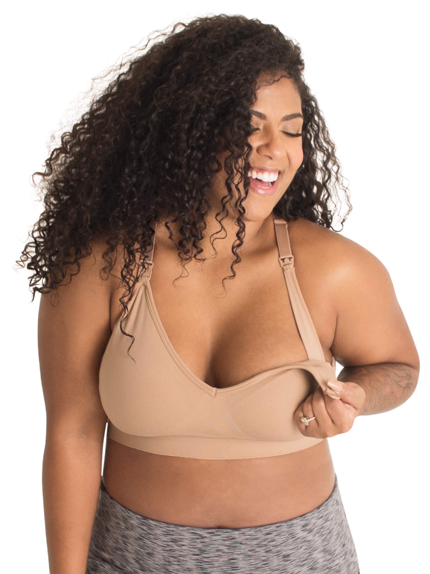 LEADING LADY Alyssa Seamless Nursing Bra - Wireless Maternity & Breastfeeding Bra for Women, Plus Size Comfort - Perfect for Daily Wear, Pumping & Postpartum Recovery