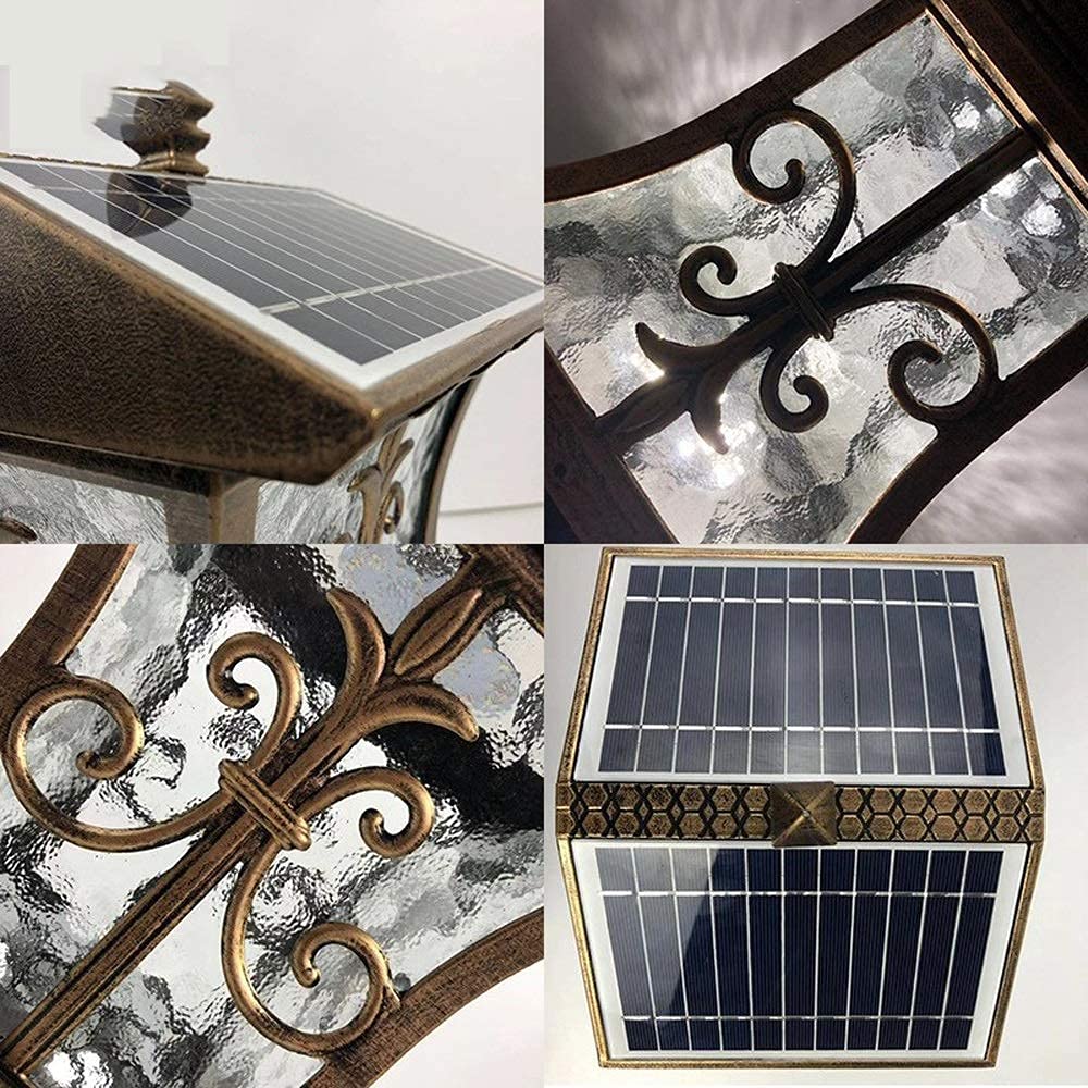 Solar LED Post Lights - Waterproof Outdoor Wall Lamp for Courtyard, Garden, Villa - IP65 Rainproof & Rustproof Gate Post Lamp - Residential Lighting Column - Perfect for Pathways, Driveways, and Landscape Lighting (Color: Silver)