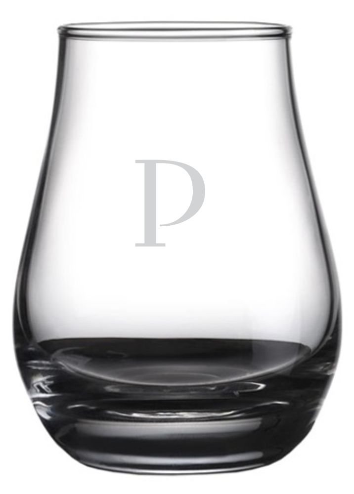 Celtic Whisky Glass - Monogram Spey Dram Tasting Glass for Letter P - Perfect for Whisky Tasting & Gifts