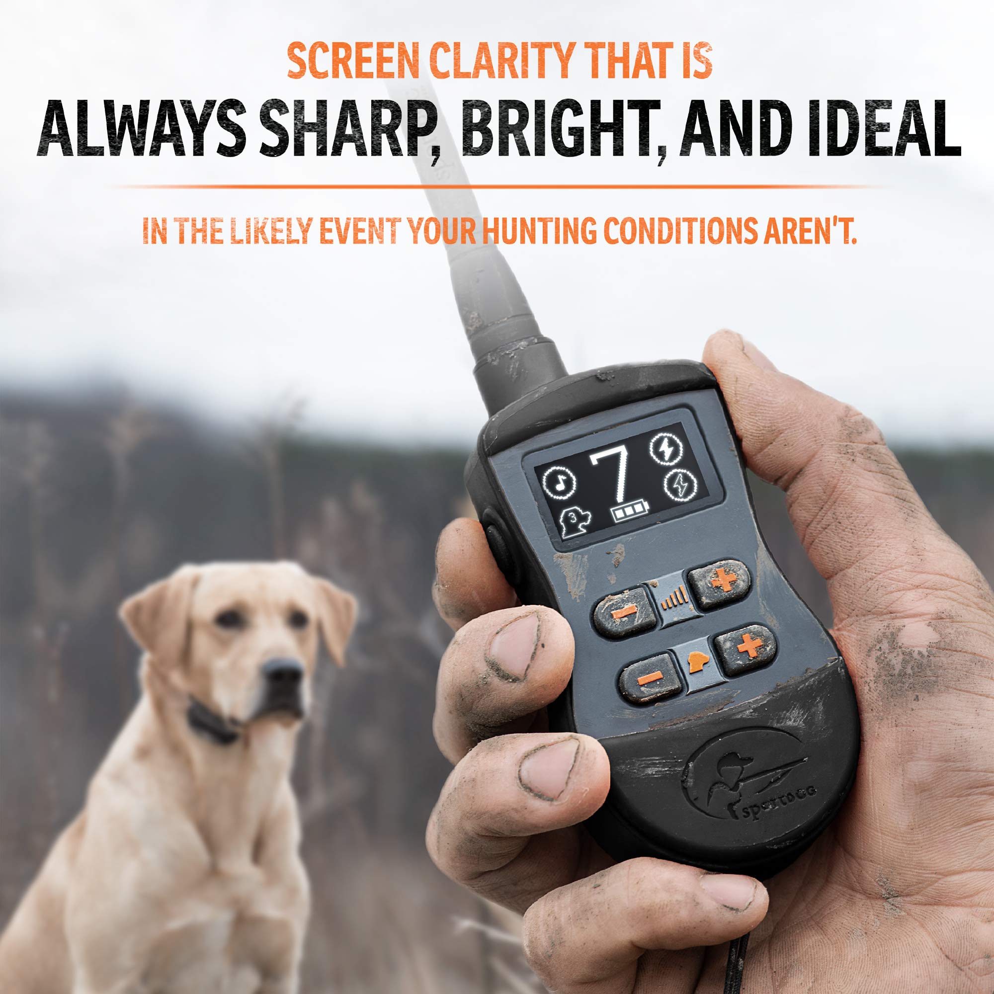 SportDOG Brand SportTrainer 1275 Remote Dog Training Collar - 3/4 Mile Range, Waterproof & Rechargeable with Tone, Vibration & Static - Bright OLED Screen for Easy Reading - Perfect for Obedience Training, Hunting & Outdoor Adventures (Black)