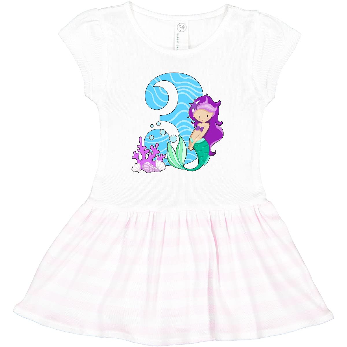 Inktastic Third Birthday Mermaid Toddler Dress - Cute & Comfortable Girls' Party Outfit for Birthday, Beach, Photo Shoots & Special Occasions