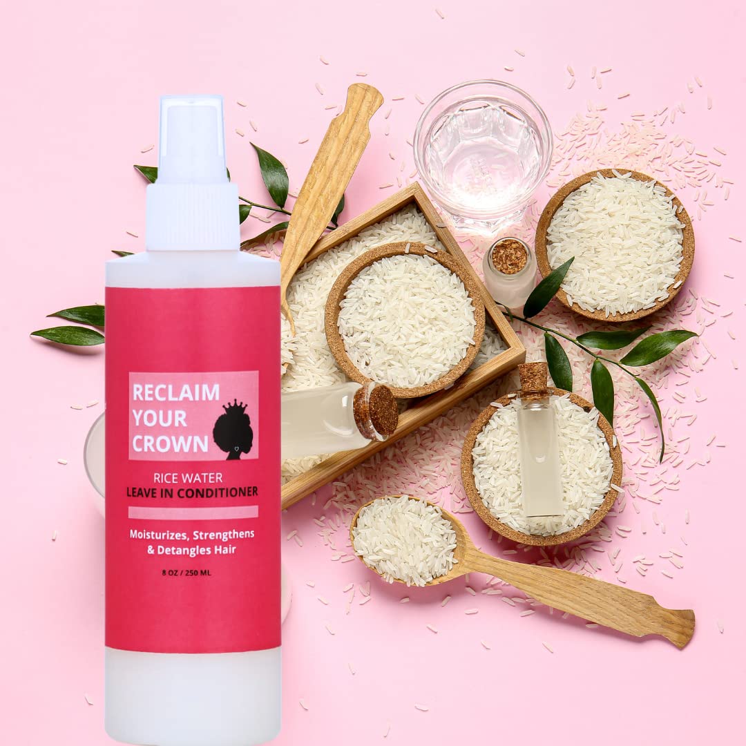 Rice Water Leave-In Conditioner for Hair Growth & Moisture - Hydrates Dry Hair, Softens & Strengthens - Perfect for Daily Use, Damaged Hair Repair & Natural Hair Care