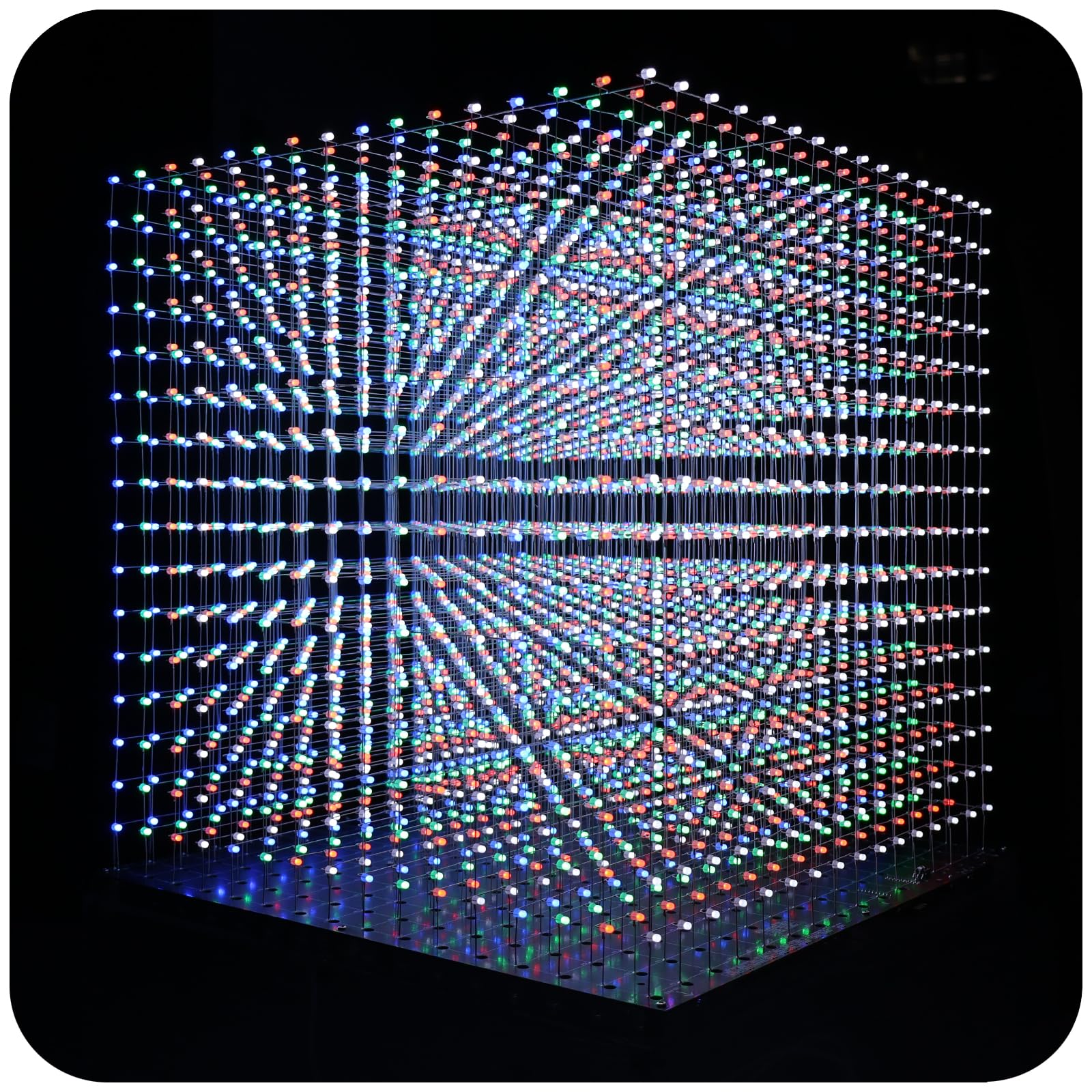 iCubeSmart 16x16x16 3D LED Cube Light Kit - DIY Electronic Learning Toy for Kids & Teens | STEM Educational Activity | Multi-Color Light Display for Bedroom Decor & Science Projects