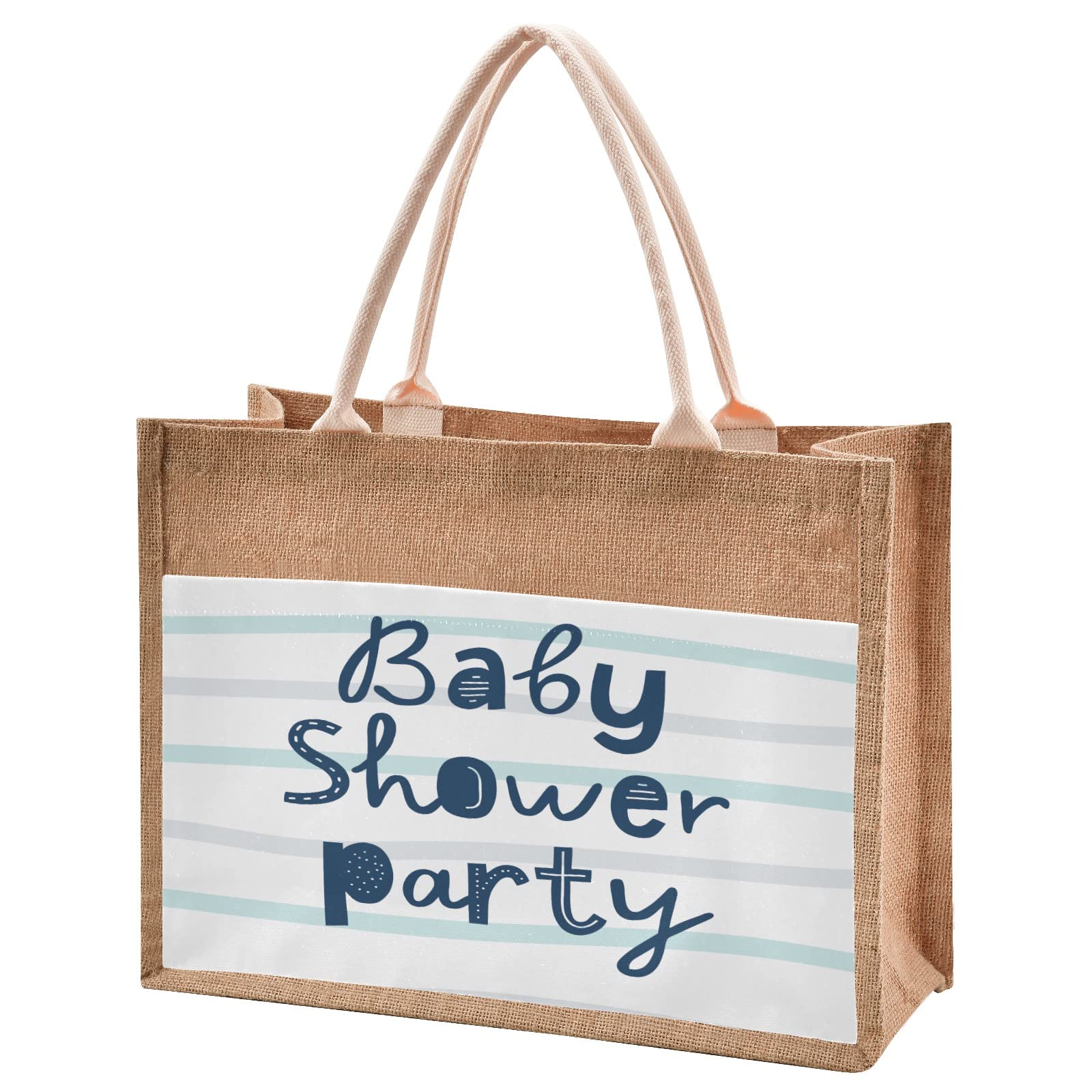 Eco-Friendly Jute Tote Bags for Baby Shower, Beach, Shopping & Wedding Gifts - Reusable Burlap Straw Bag for Parties, Groceries & Daily Use