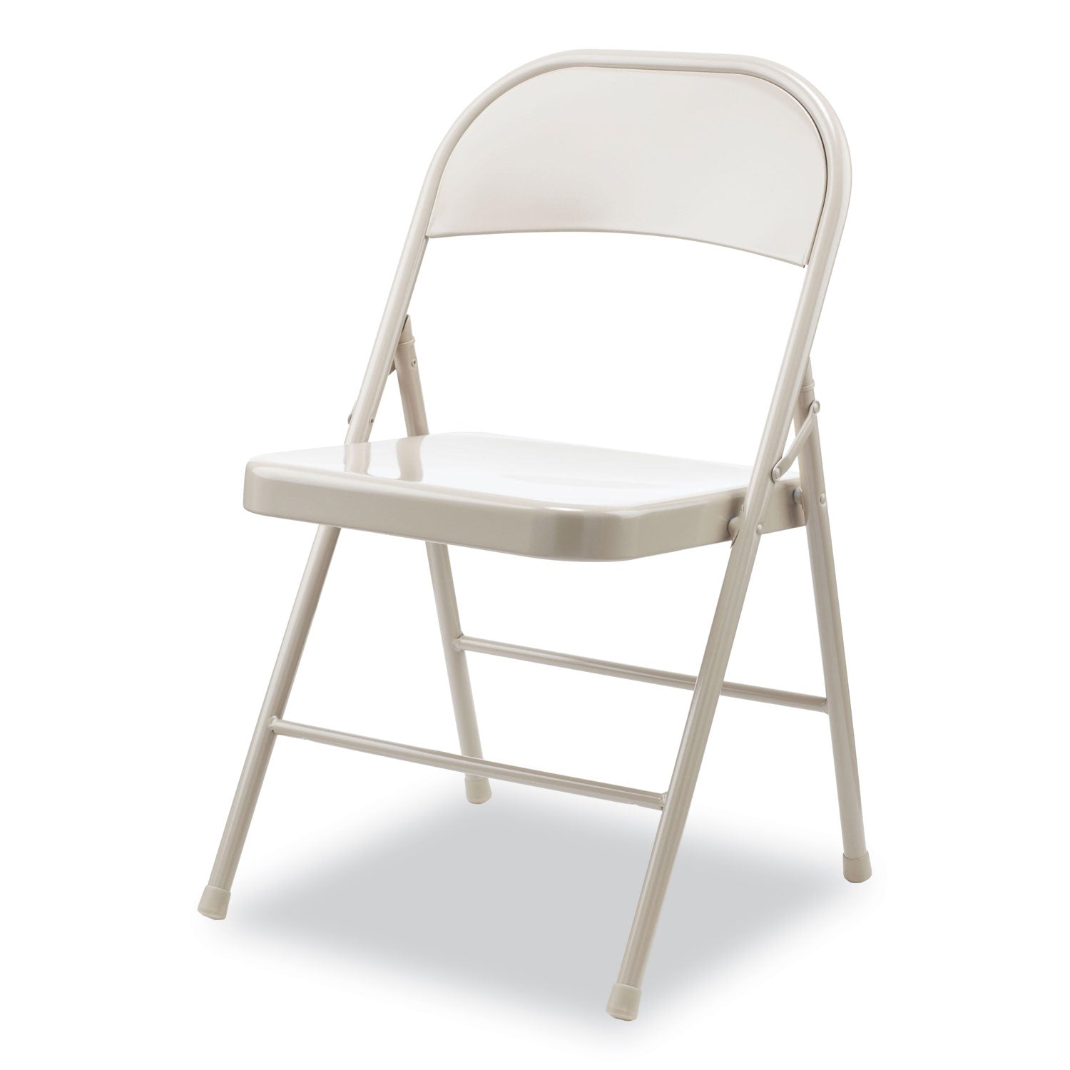 Alera® Steel Folding Chair Without Arms - Heavy Duty 275 lb Capacity - Taupe Seat, Back & Base - 4 Pack for Home, Office, Events & Outdoor Use
