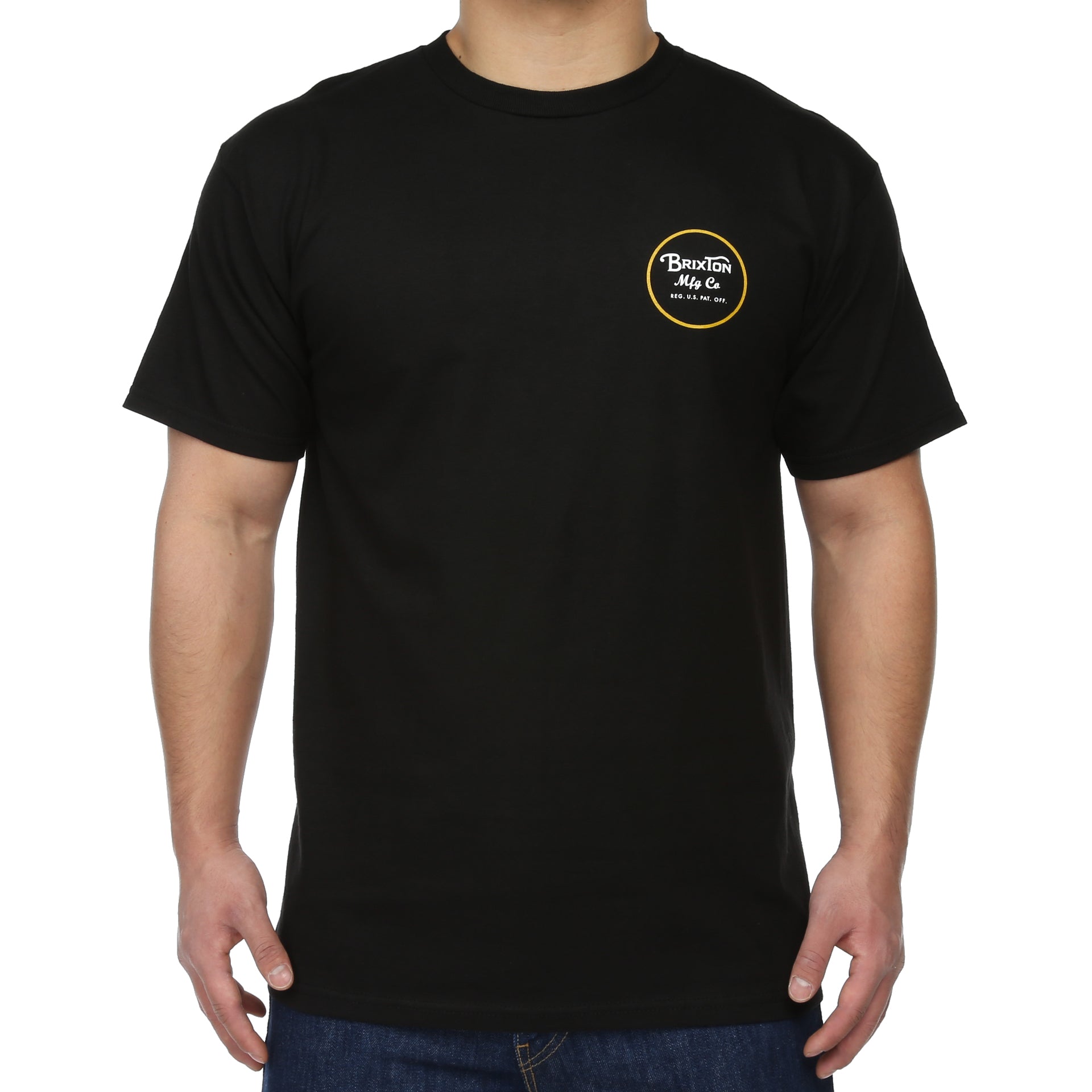 Brixton Wheeler Standard Tee - Premium Cotton Men's T-Shirt in Black | Casual Wear & Street Style Outfits