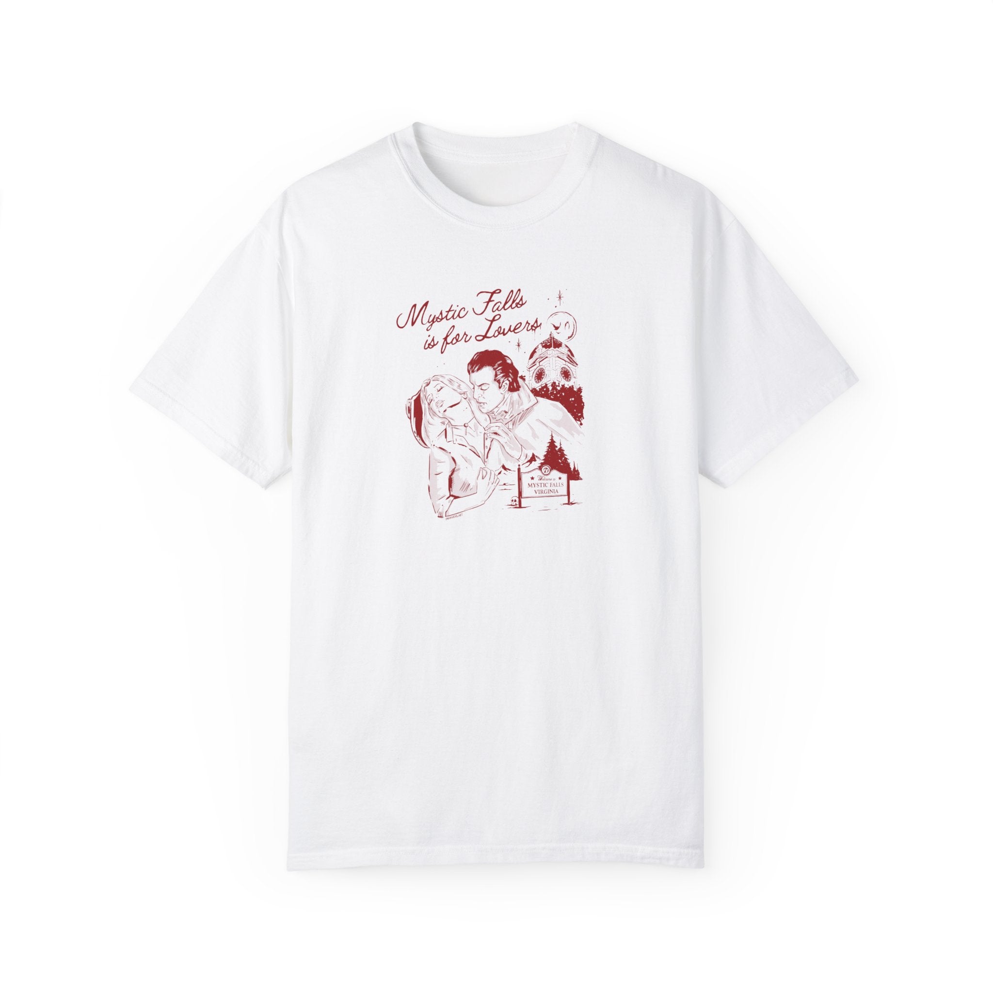 Mystic Falls is For Lovers T-Shirt | Vampire Diaries Inspired Graphic Tee | Perfect for TV Show Fans, Couples & Supernatural Lovers