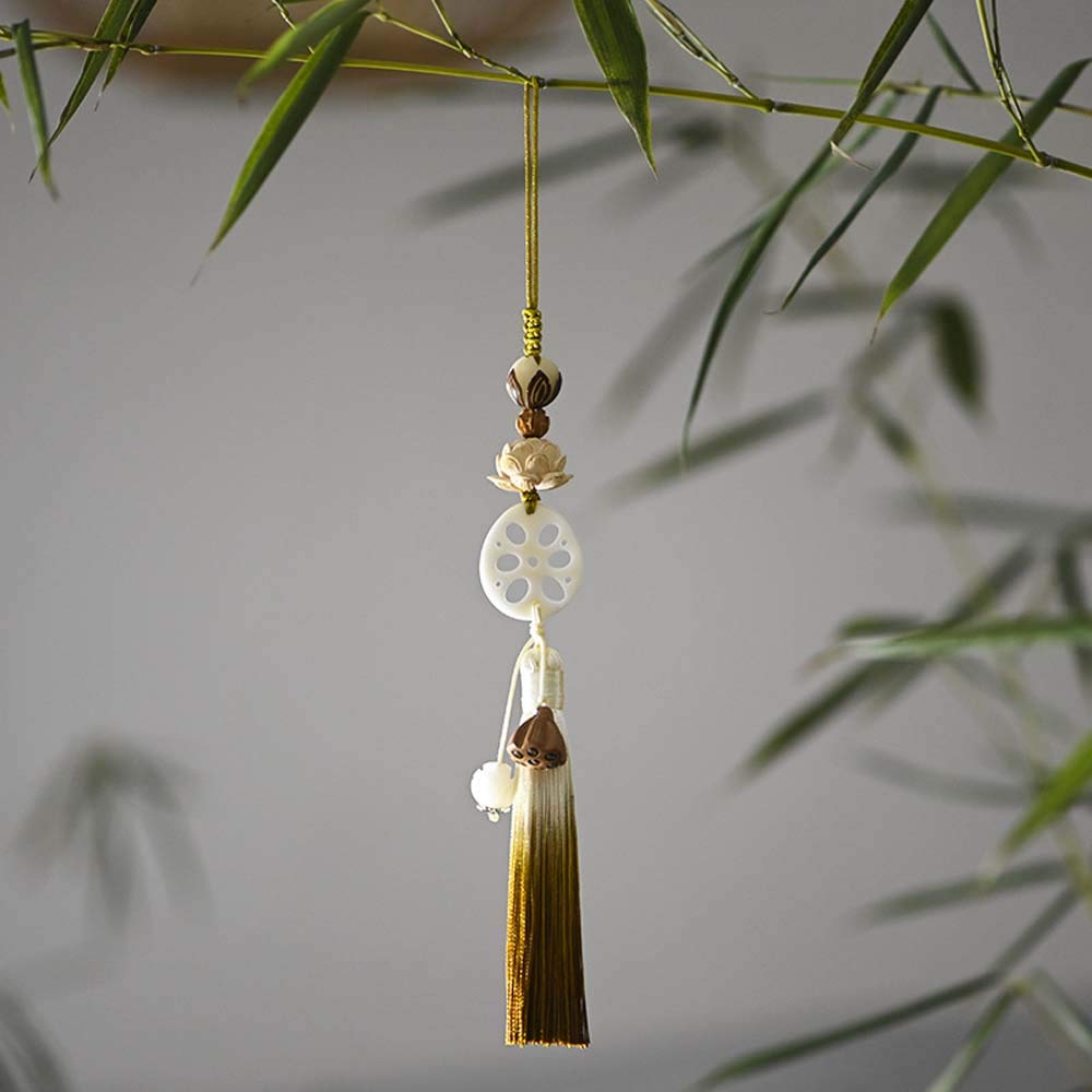 SPDD Mo Dao Zu Shi Tassel Pendant - Chen Qing Ling Keychain for Cosplay, Car Hanging Decoration & Gift (Yellow) | Anime Accessories for Fans, Cosplayers & Car Decor