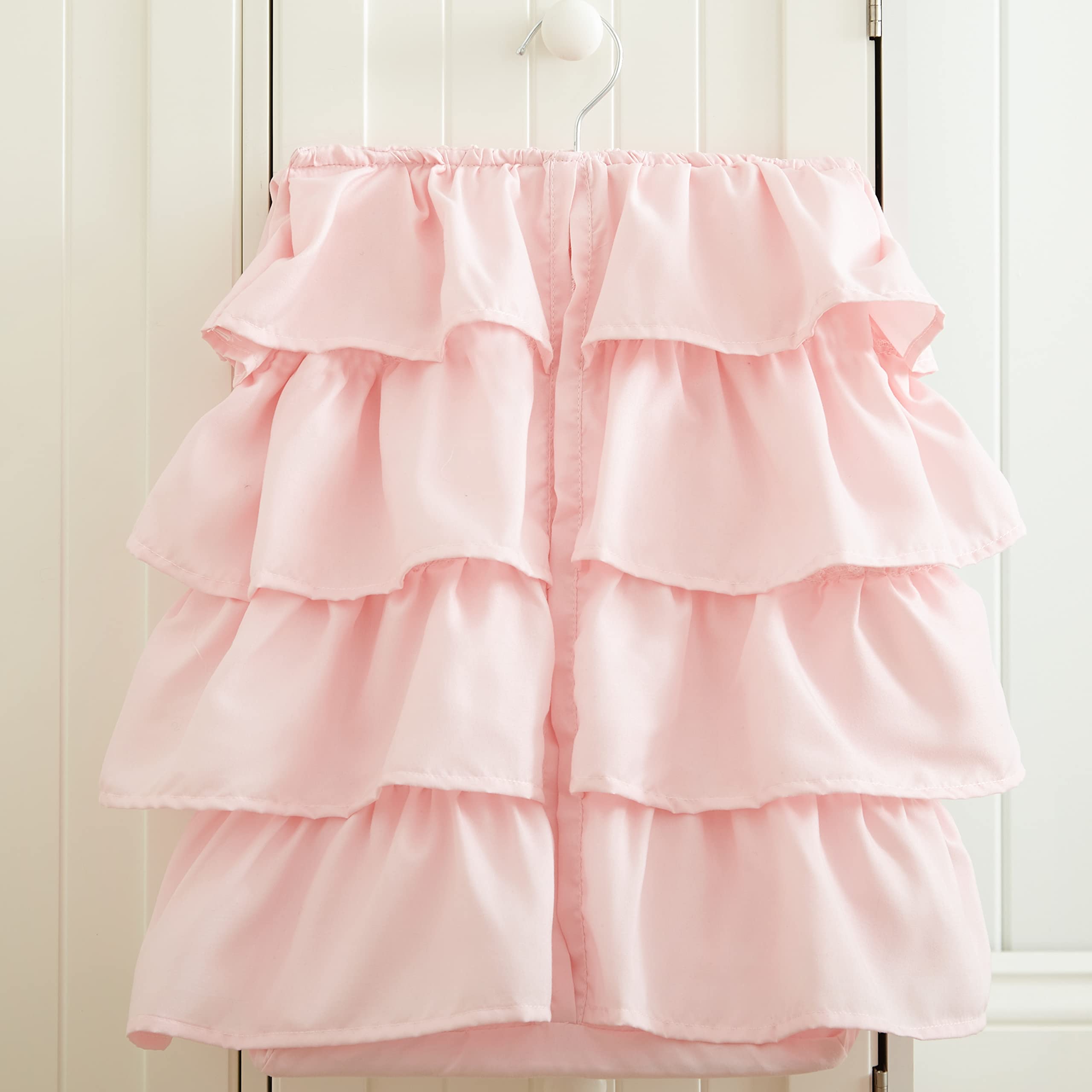 Levtex Baby Willow 5-Piece Crib Bedding Set - Soft Rosette Pintuck Nursery Collection in Pink (Quilt, Fitted Sheet, Diaper Stacker, Wall Decal & Crib Skirt) - Perfect for Newborn & Toddler Room Decor, Baby Shower Gifts & Cozy Nursery Essentials