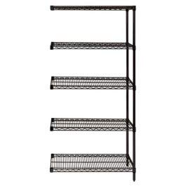 5-Tier Wire Shelf Add-On Kit in Black - 12 x 48 x 63 Inches - Perfect for Garage Storage, Closet Organization & Pantry Shelving
