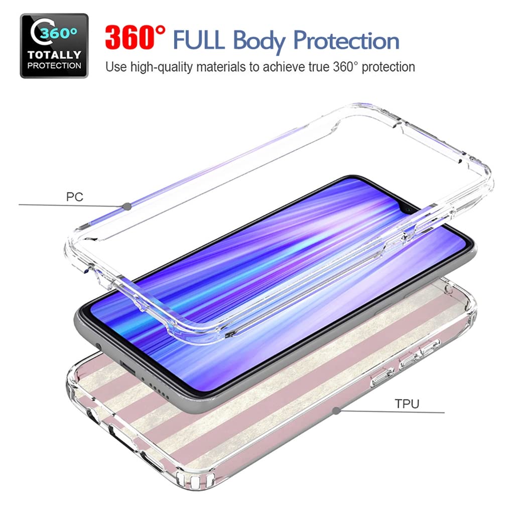 **Redmi Note 8 Pro Phone Case with Tempered Glass Screen Protector - Clear USA Flag Design, Full Body Protective Cover for Xiaomi Redmi Note 8 Pro | Perfect for Daily Use, Travel & Outdoor Activities**