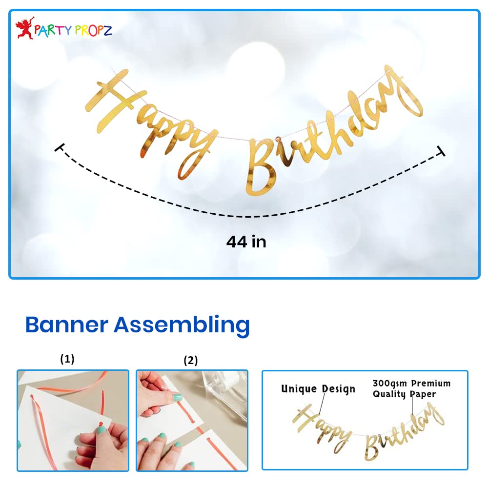 41 Pcs Boys Birthday Party Decorations Kit - Golden Foil Banner, Blue Foil Curtain, Star Balloons for Kids Birthday Celebration | Perfect for Indoor Party, Baby Shower & Birthday Backdrop