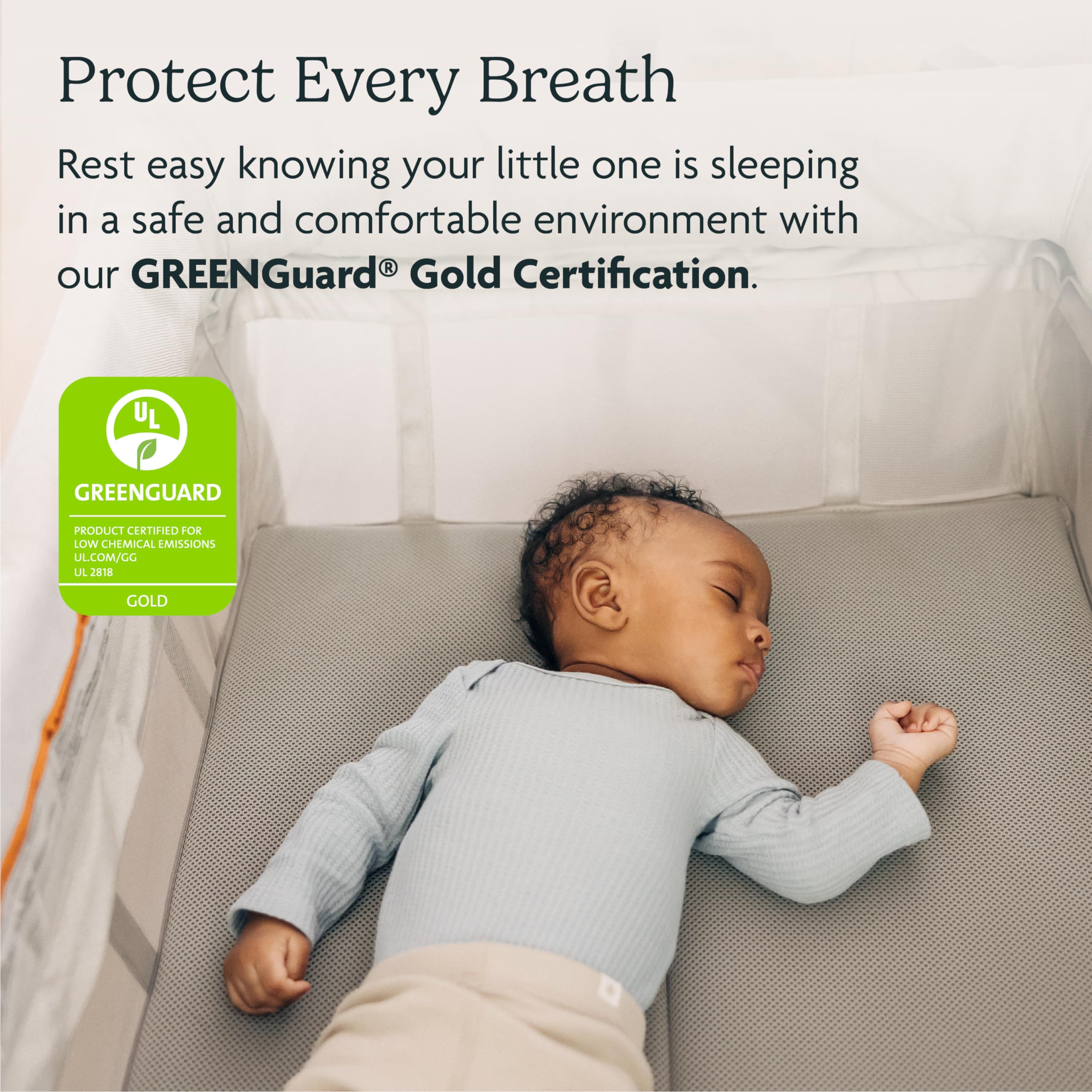 UPPAbaby Remi 3-in-1 Portable Playard with Bassinet & Travel Crib - Includes Organic Cotton Mattress Cover, Storage Bag & Breathable Mesh (Sand Mélange) | Perfect for Nursery, Travel & On-the-Go Parenting