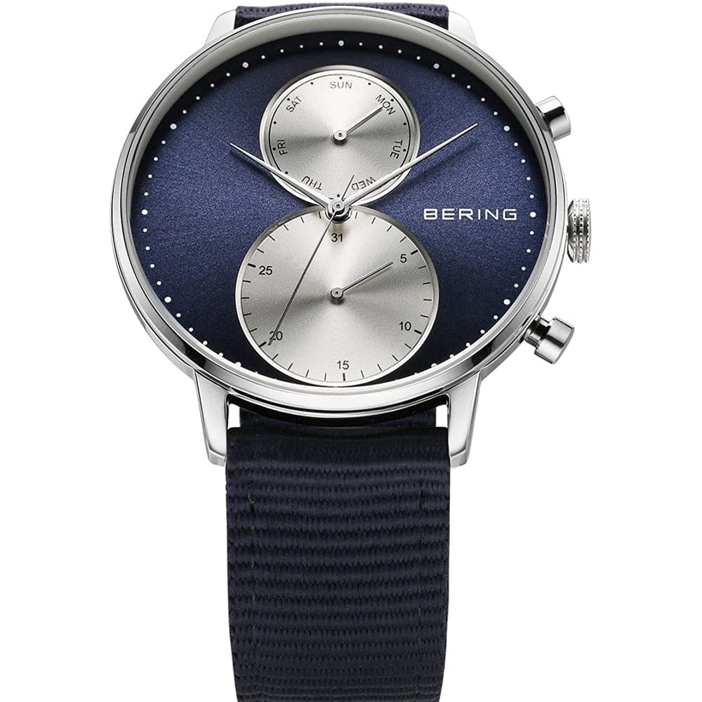 BERING Classic 13242-507 Blue Nylon Strap Men's Watch - Waterproof & Durable for Outdoor, Casual & Business Wear