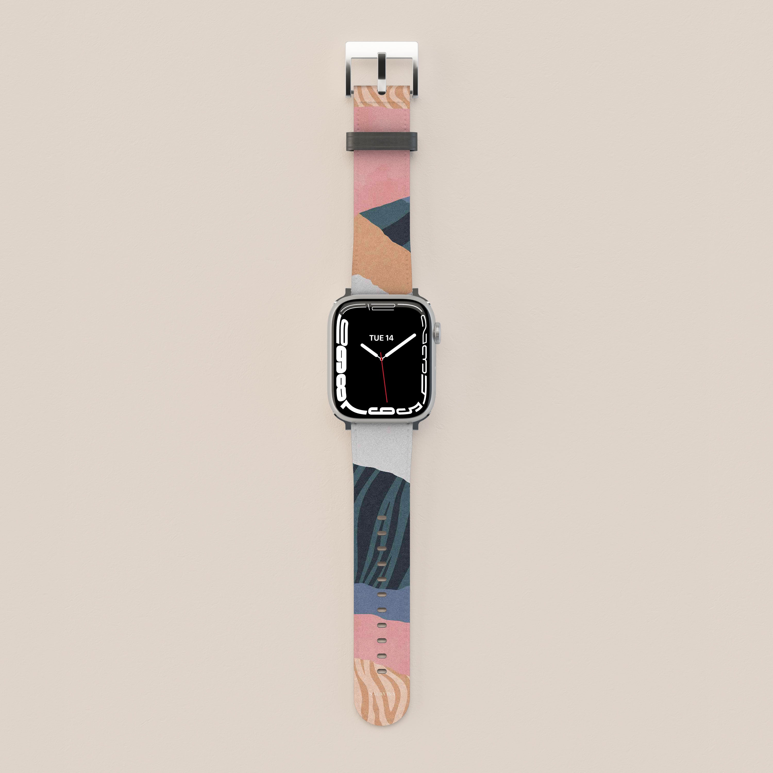 Pale Tranquility Apple Watch Band - Soft Silicone Replacement Strap for Apple Watch Series 9/8/7/SE - Perfect for Workouts, Running & Everyday Wear