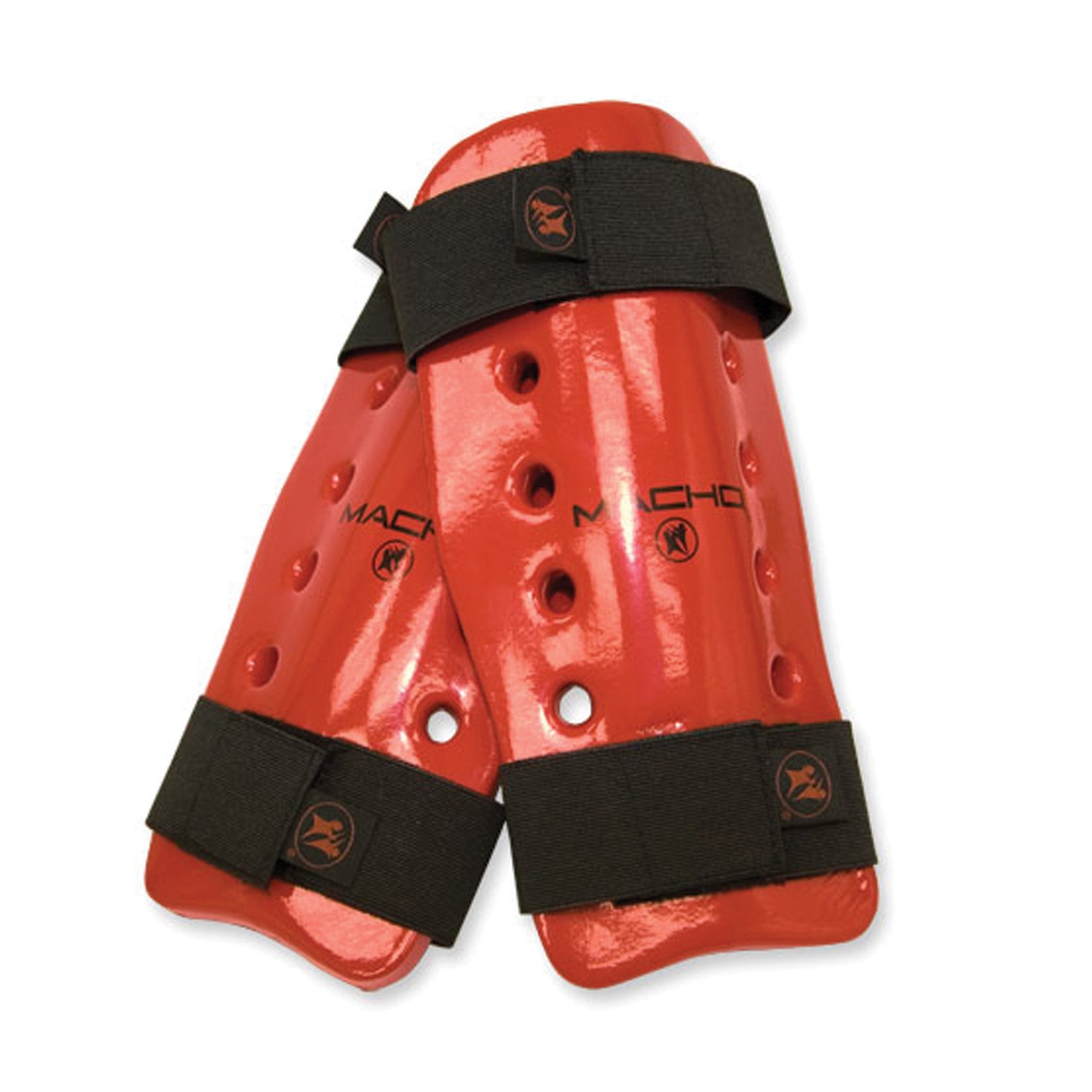 Macho Dyna Shin & Forearm Guard - Red, Medium Size - Protective Gear for MMA, Muay Thai, Kickboxing & Combat Sports Training