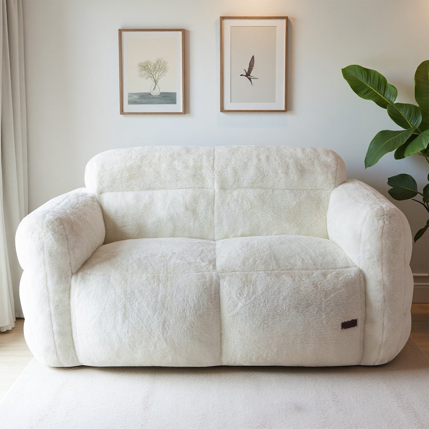 MAXYOYO Giant Bean Bag Chair - Ultra Soft Fluffy Oversized Bean Bag Sofa for Adults & Teens, Cozy Reading Nook Chair, Lounge Chair for Bedroom, Living Room, Dorm - Beige (Perfect for Relaxing, Gaming & Movie Nights)