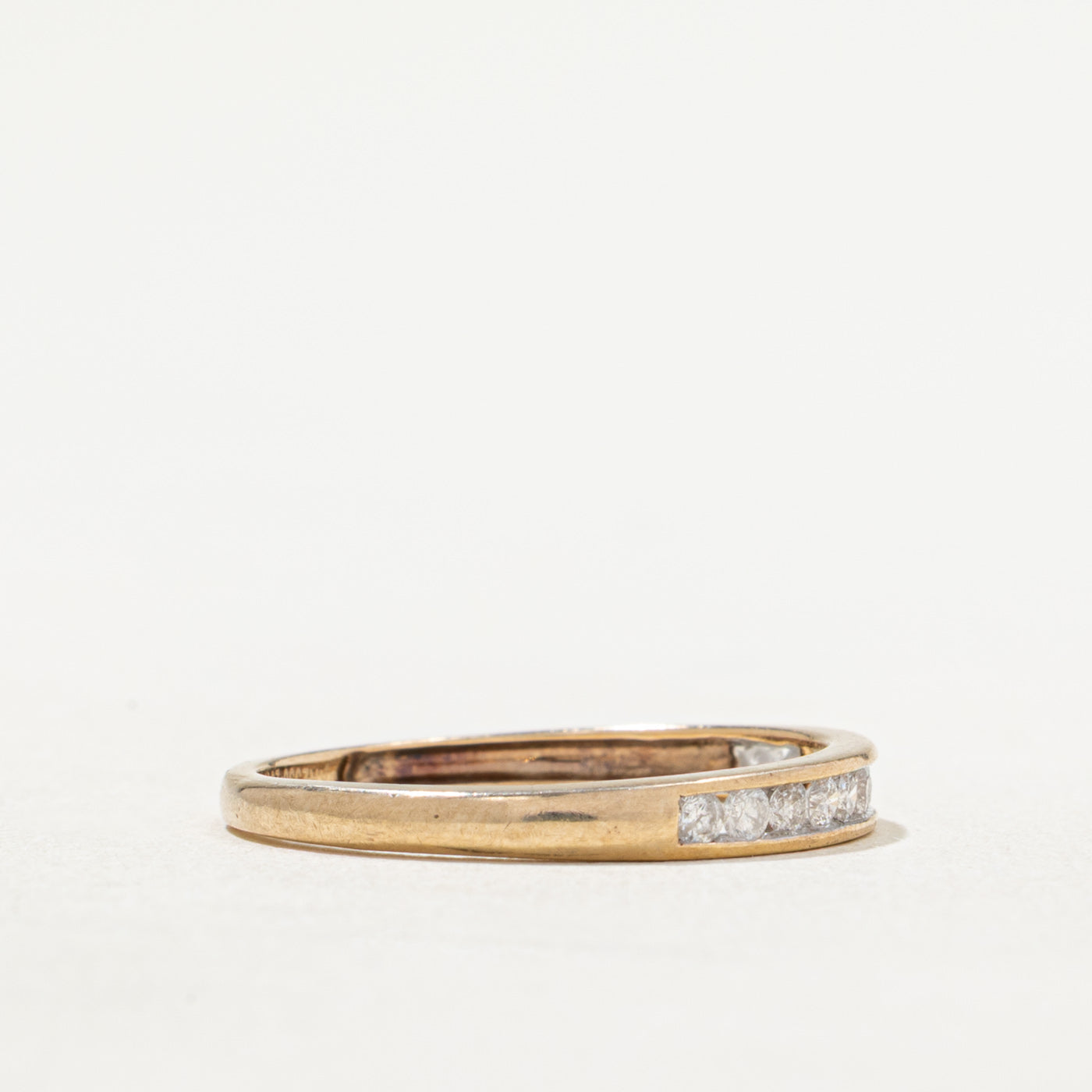 Channel Set Semi Eternity Diamond Wedding Band Ring - 0.20ctw Round Cut Diamond Ring - Size 6.5 - Perfect for Anniversary Gifts & Bridal Jewelry