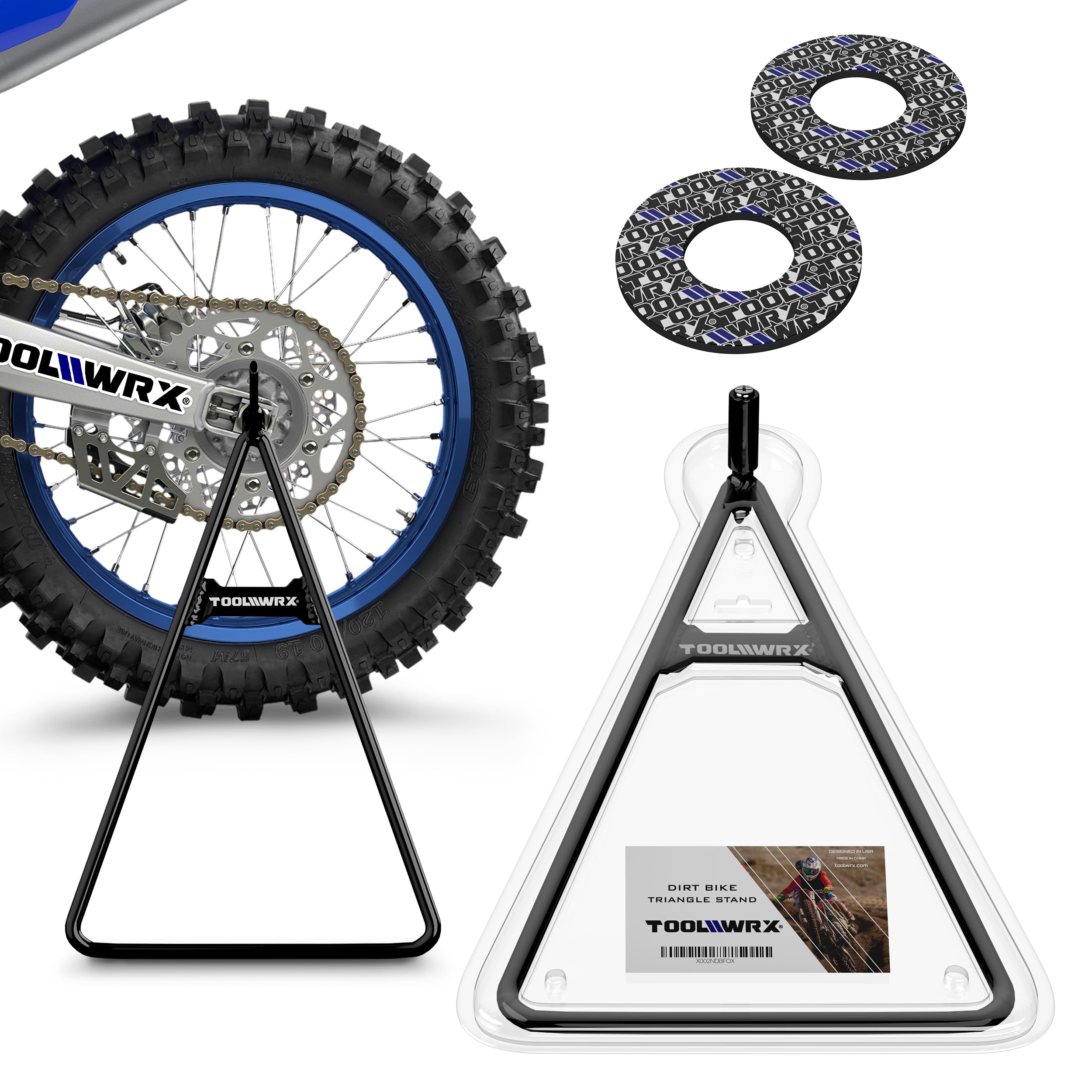 Heavy Duty Universal Dirt Bike Stand - Triangle Motorcycle Kickstand Lift for 50-500cc Bikes, Rustproof & Lightweight Metal Dirtbike Accessories - Perfect for Garage Storage, Off-Road Maintenance & Motocross Racing