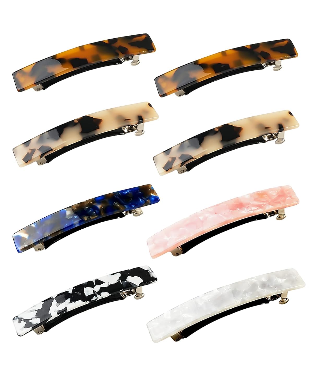 INHEAVEN 3-Piece Tortoise Shell Acetate Hair Clips - French Style Hair Barrettes for Women with Thick or Thin Hair - Perfect for Work, Weddings & Everyday Styling